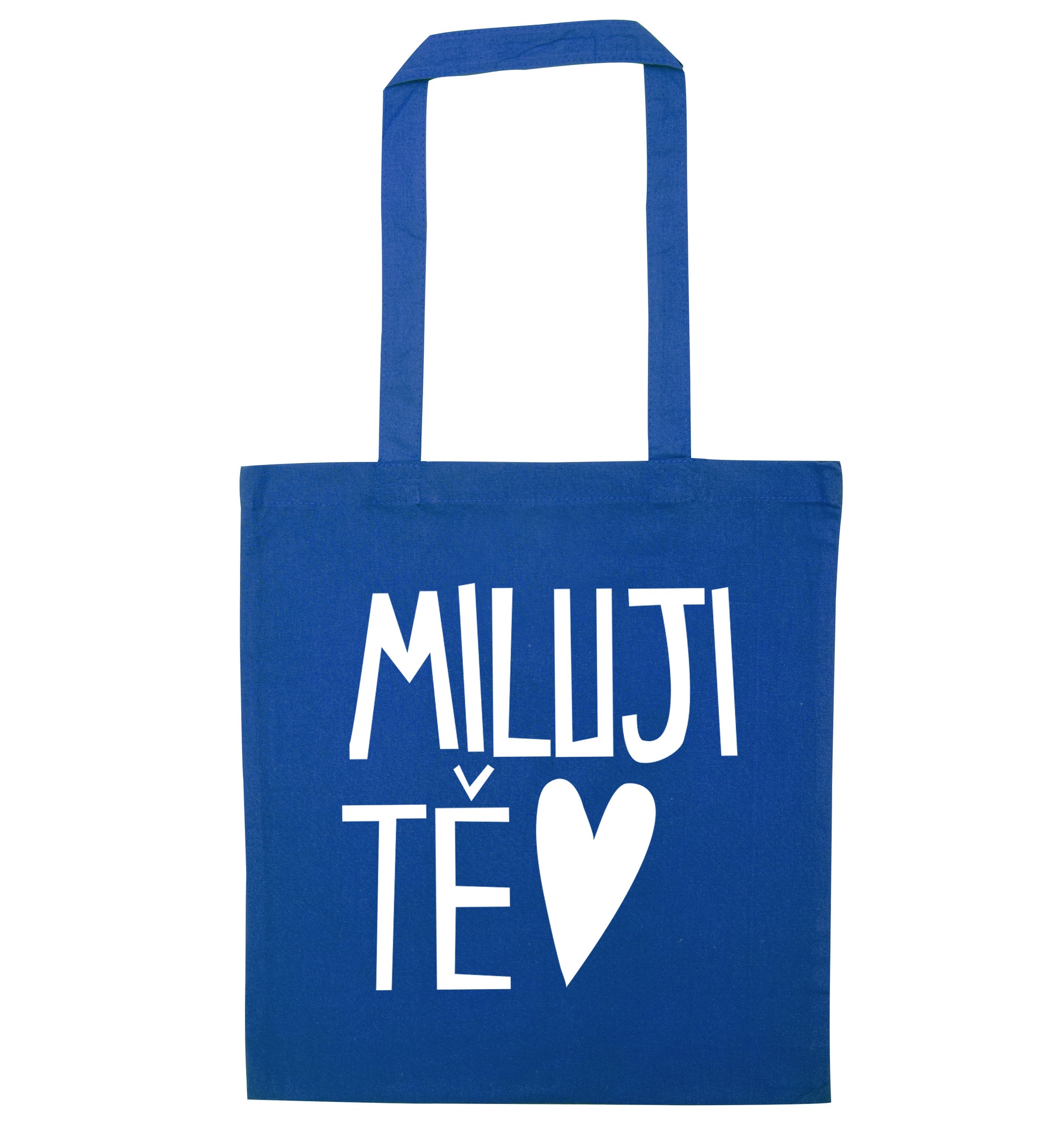 Miluji T_ - I love you blue tote bag