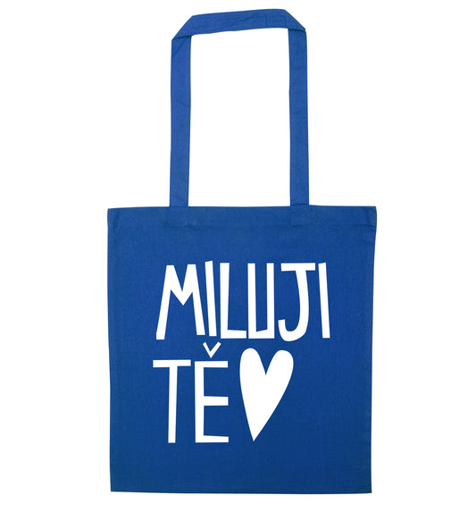 Miluji T_ - I love you blue tote bag