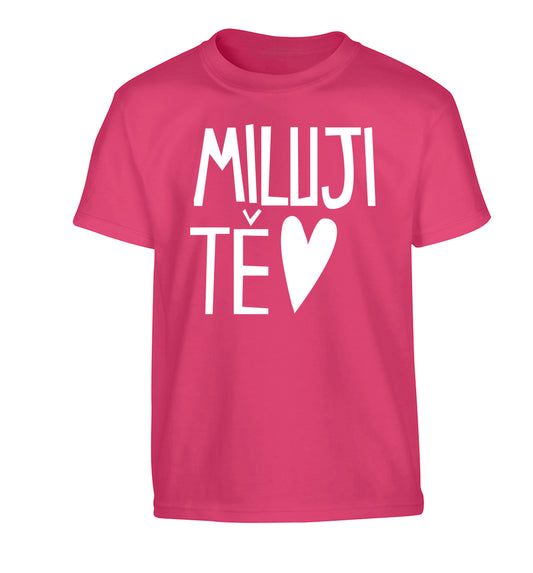 Miluji T_ - I love you Children's pink Tshirt 12-13 Years