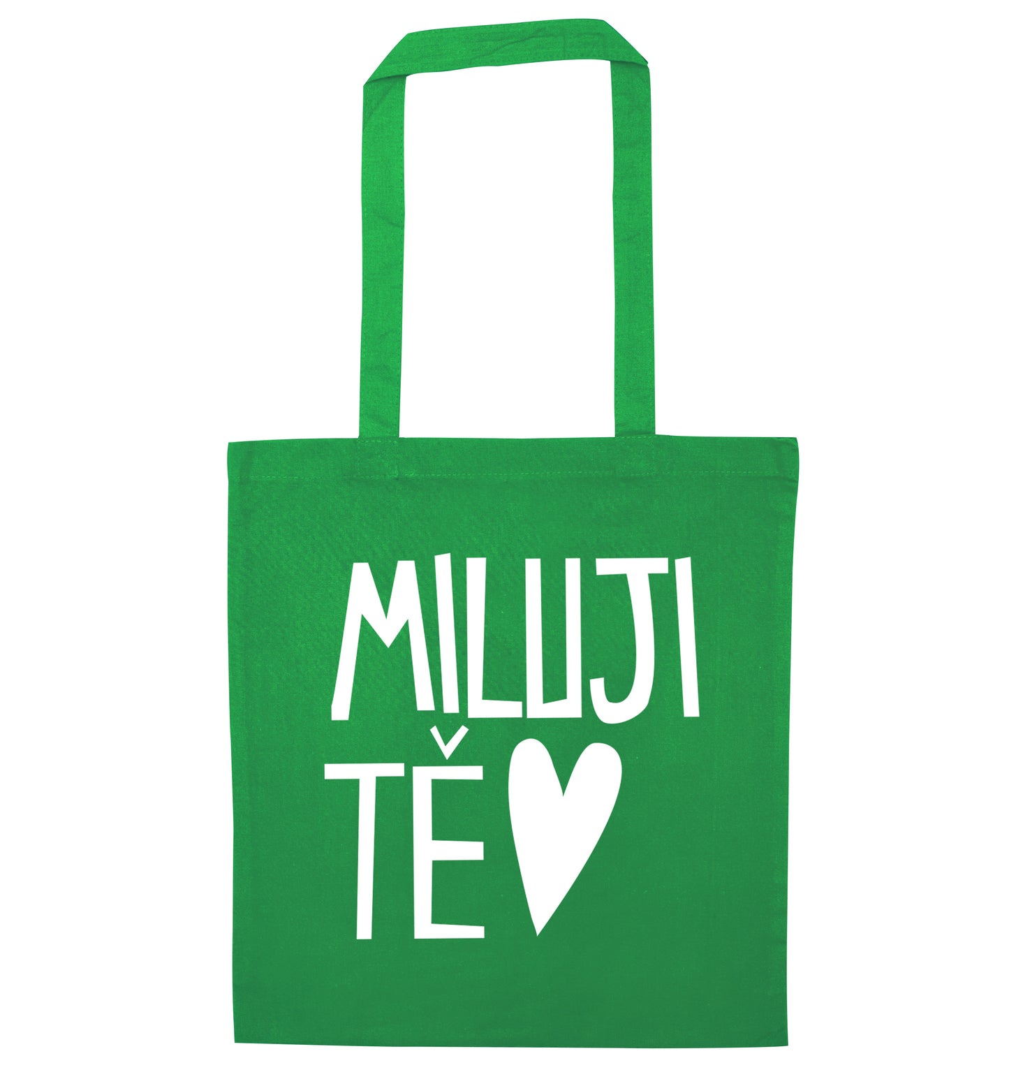 Miluji T_ - I love you green tote bag