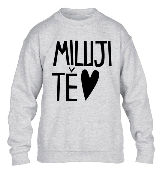 Miluji T_ - I love you children's grey sweater 12-13 Years
