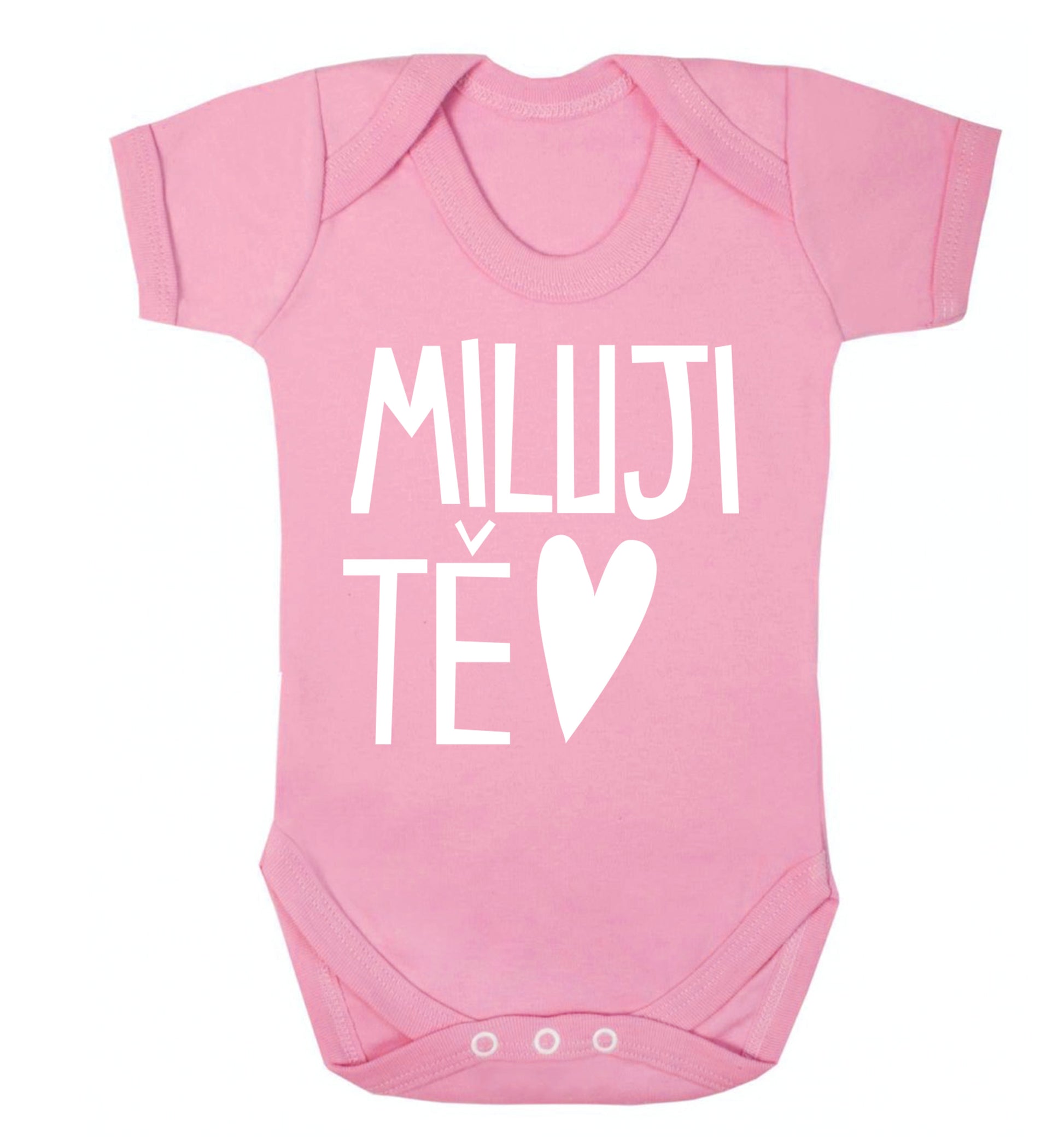 Miluji T_ - I love you Baby Vest pale pink 18-24 months