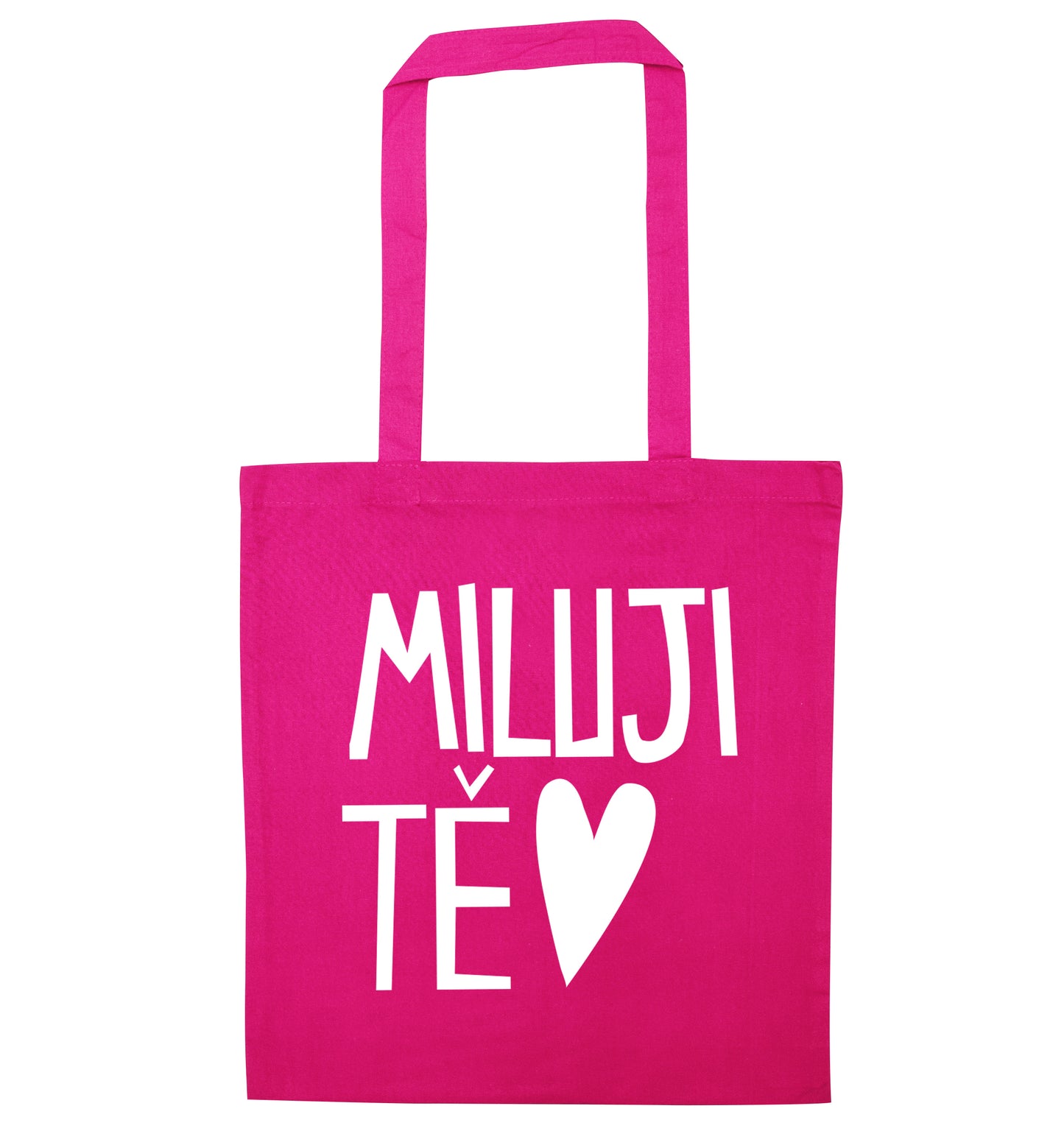 Miluji T_ - I love you pink tote bag