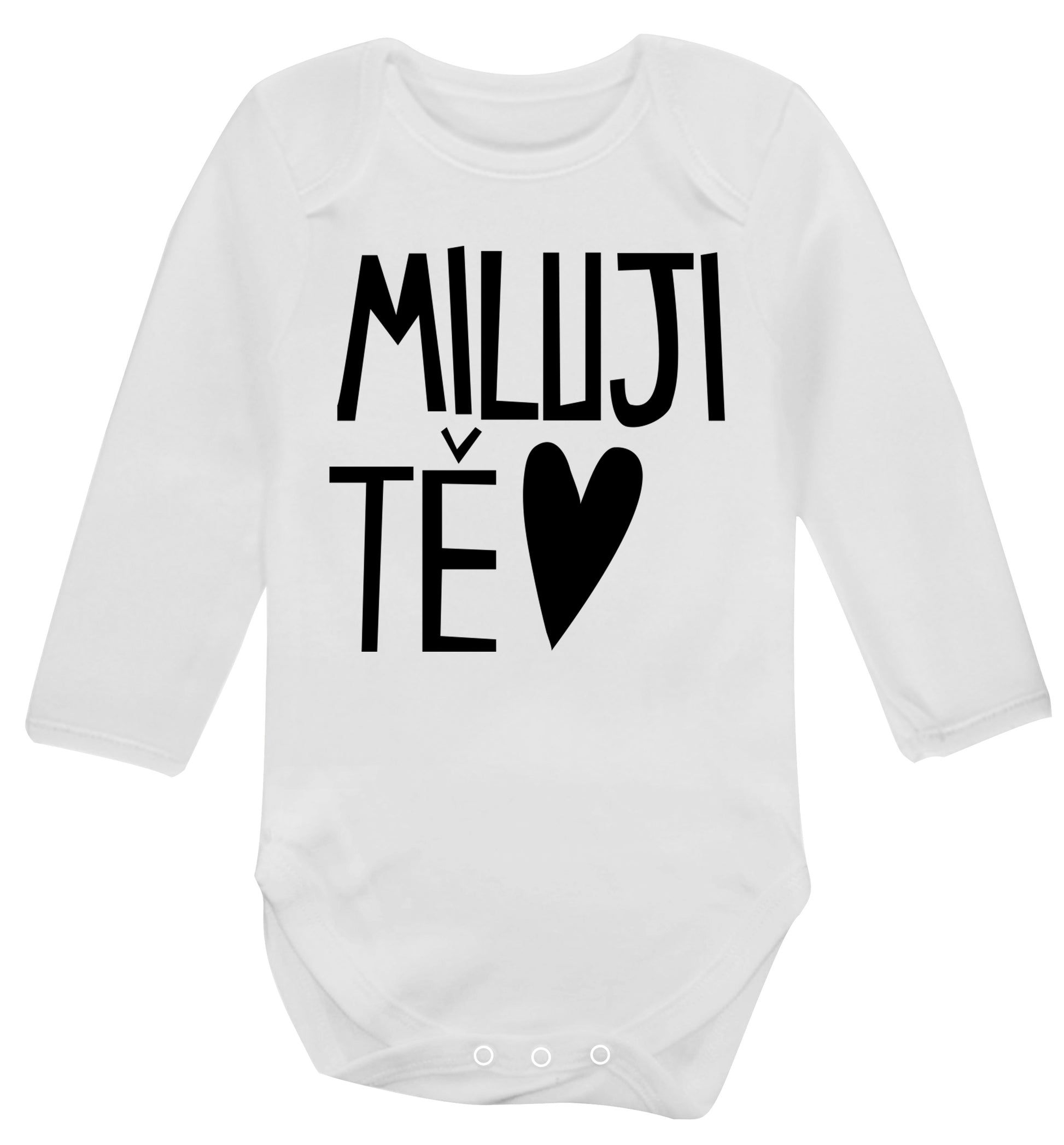 Miluji T_ - I love you Baby Vest long sleeved white 6-12 months