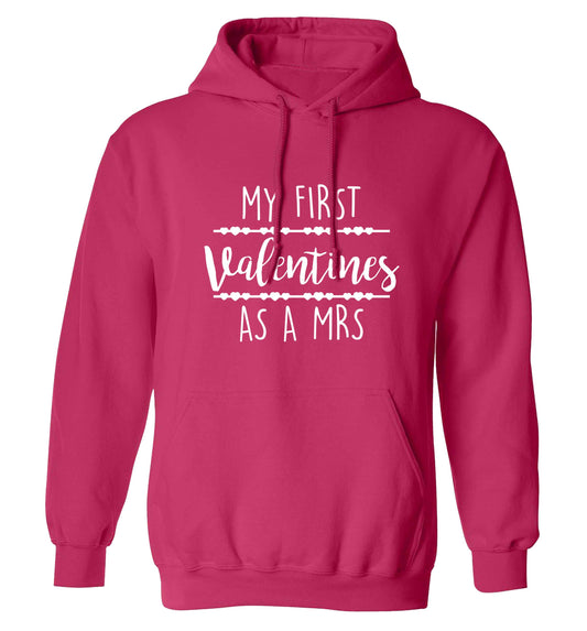 My first valentines as a Mrs adults unisex pink hoodie 2XL