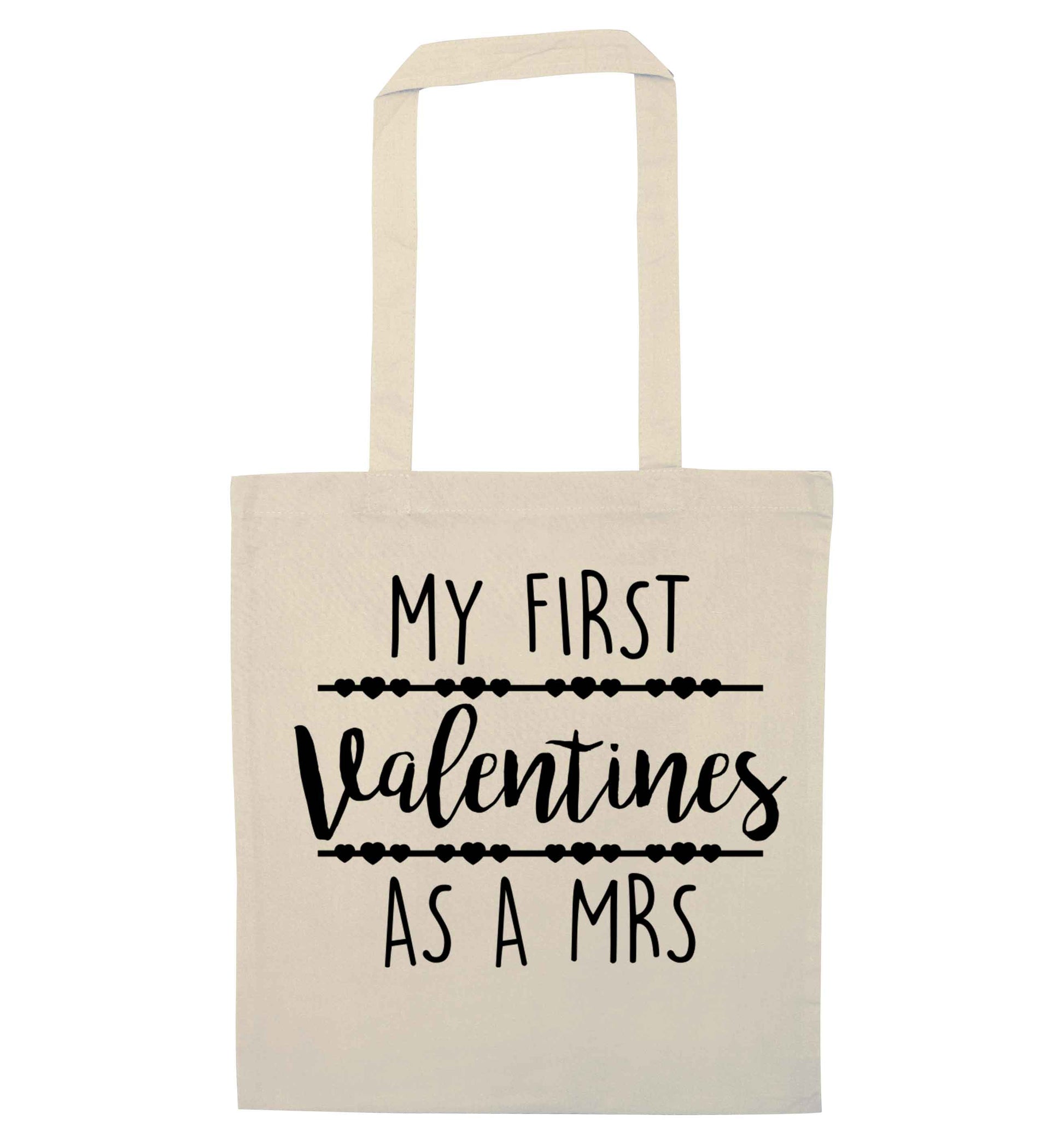 My first valentines as a Mrs natural tote bag