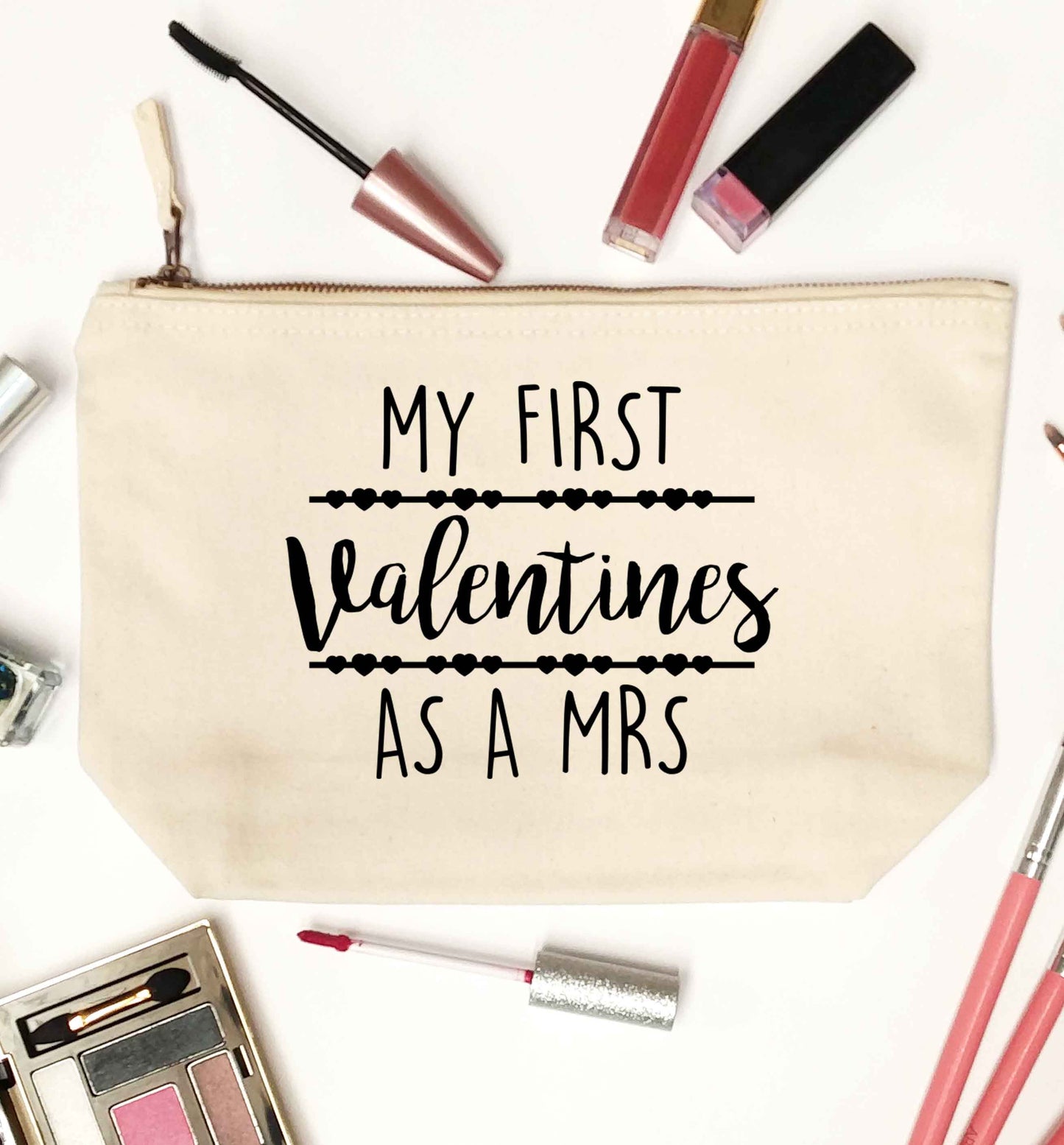 My first valentines as a Mrs natural makeup bag