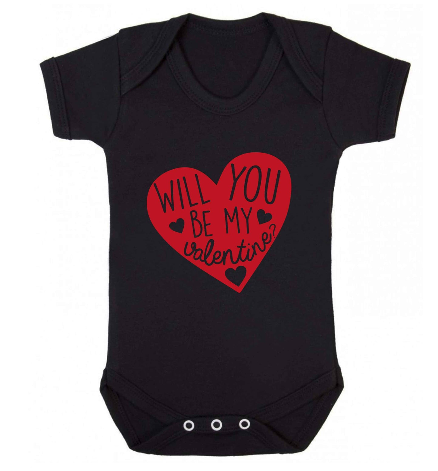 Will you be my valentine? baby vest black 18-24 months
