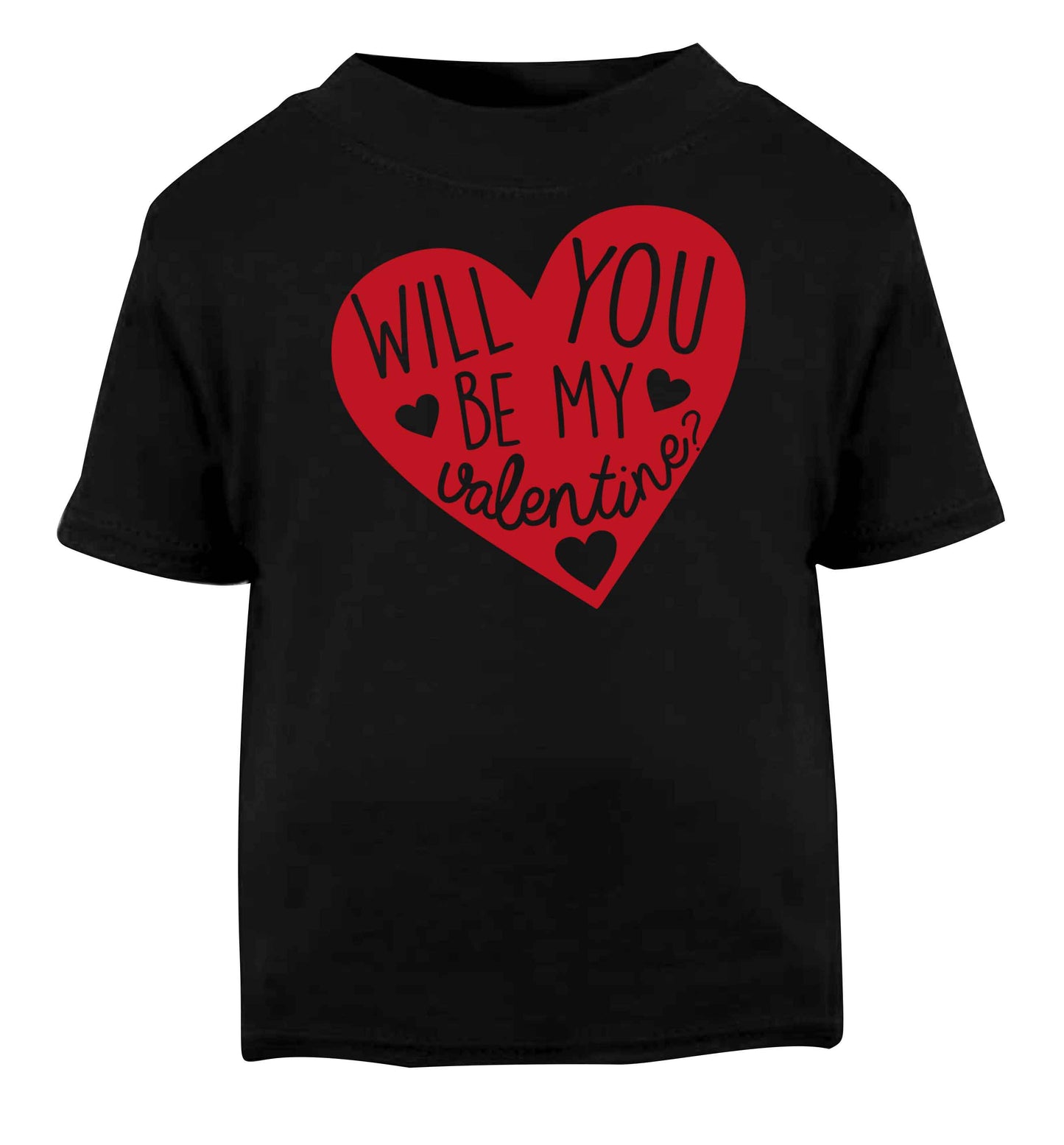 Will you be my valentine? Black baby toddler Tshirt 2 years
