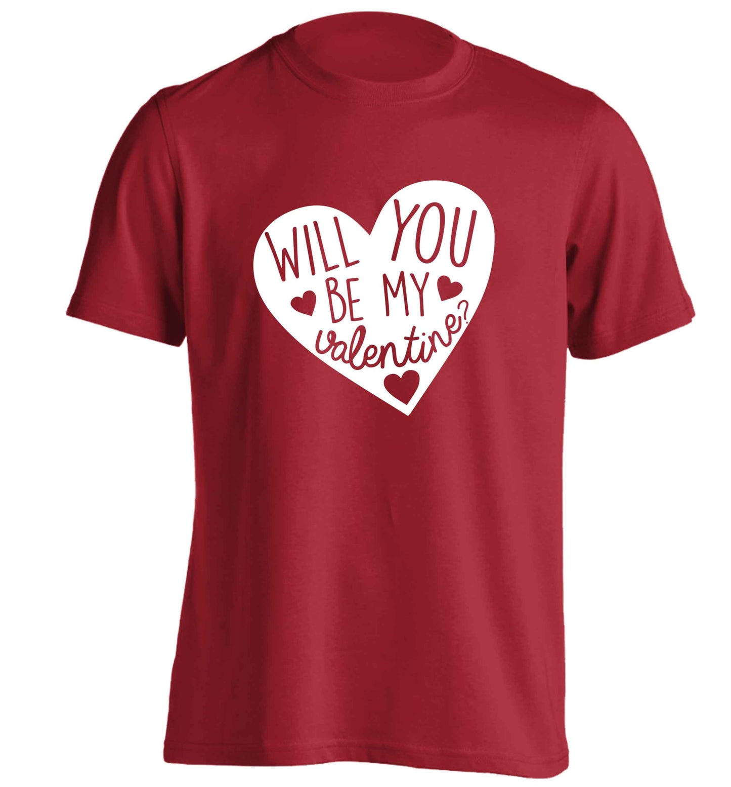 Will you be my valentine? adults unisex red Tshirt 2XL