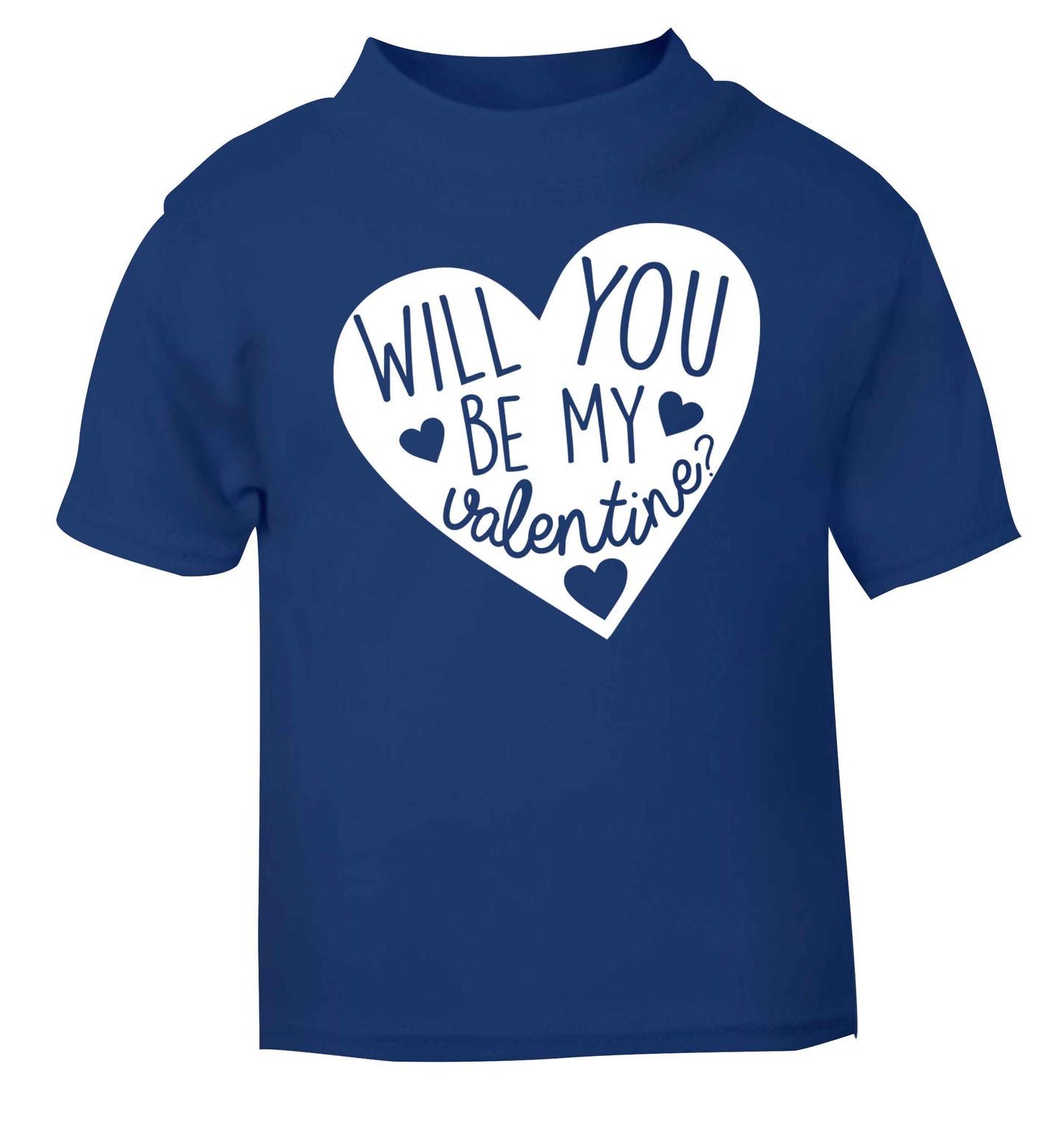 Will you be my valentine? blue baby toddler Tshirt 2 Years