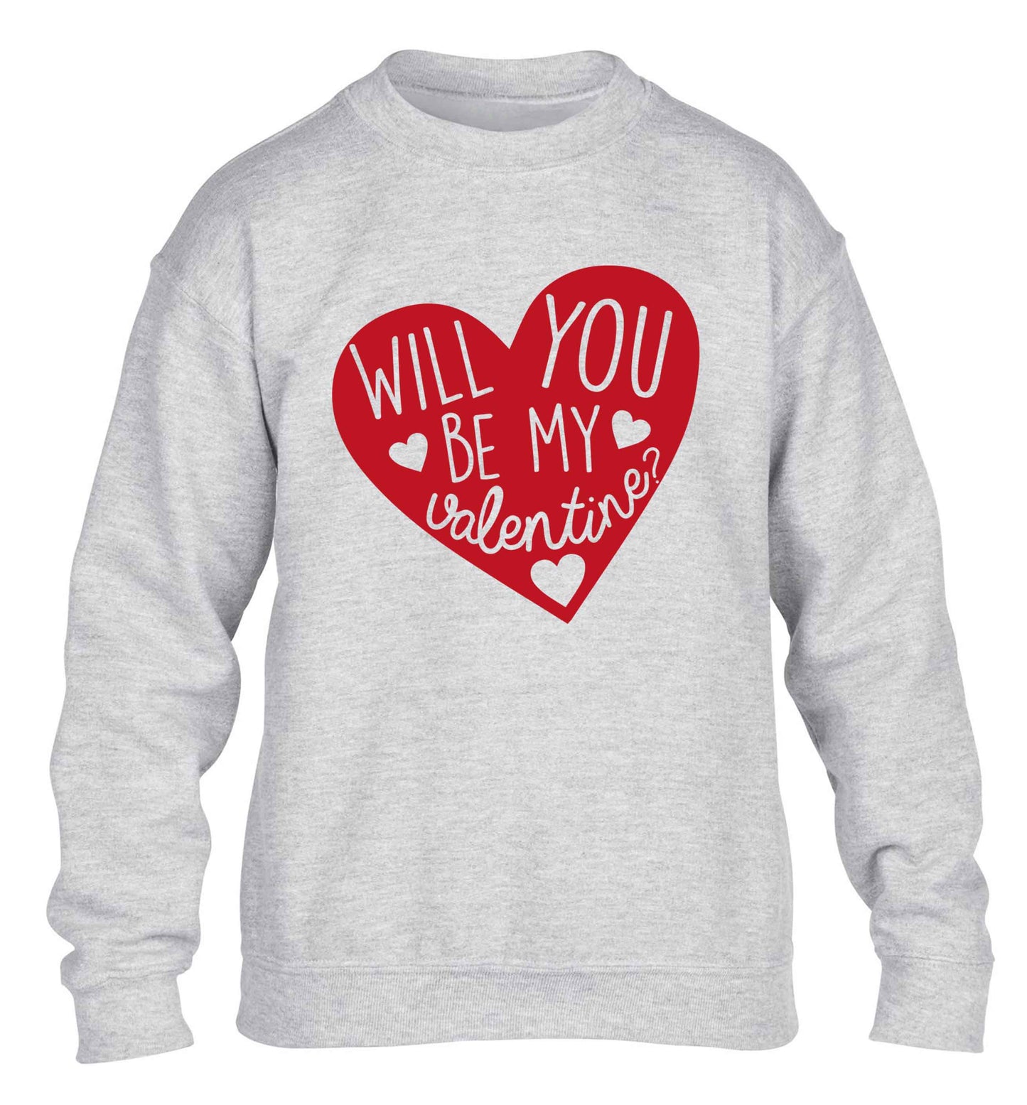 Will you be my valentine? children's grey sweater 12-13 Years
