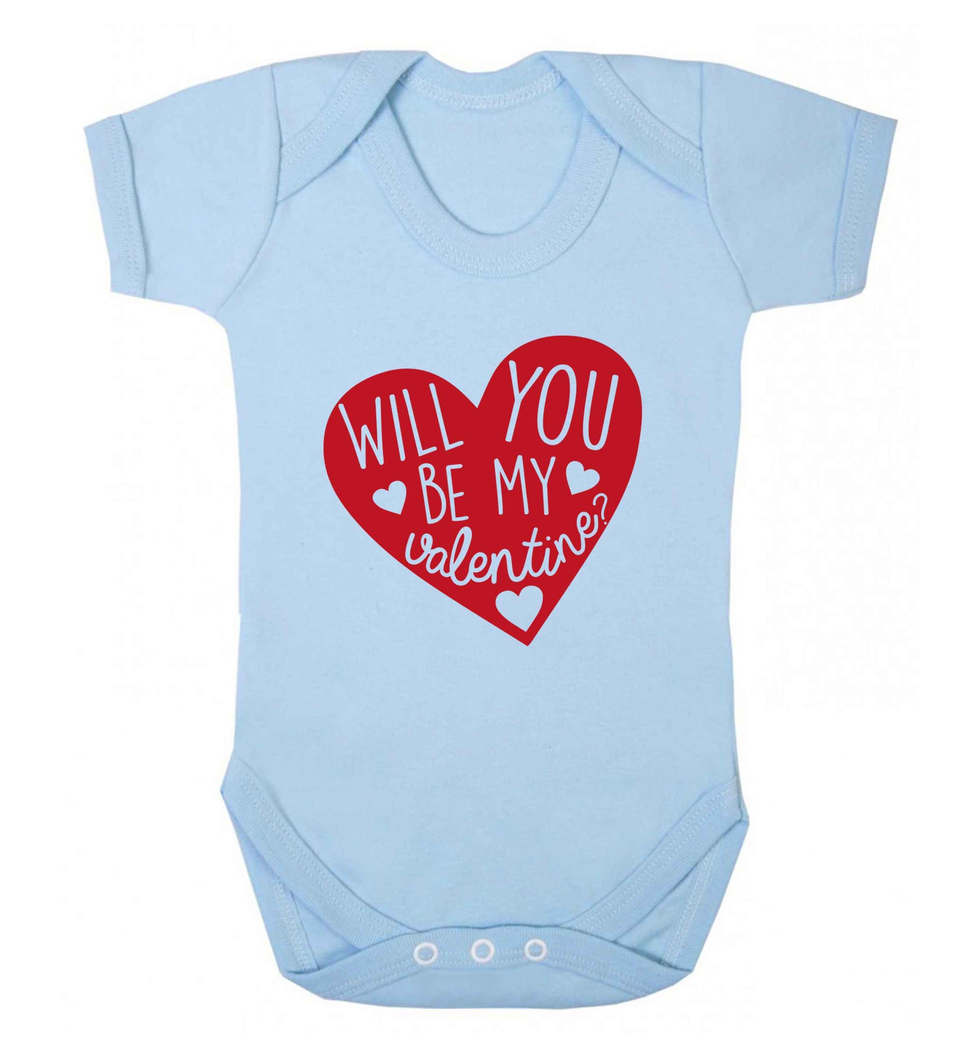 Will you be my valentine? baby vest pale blue 18-24 months