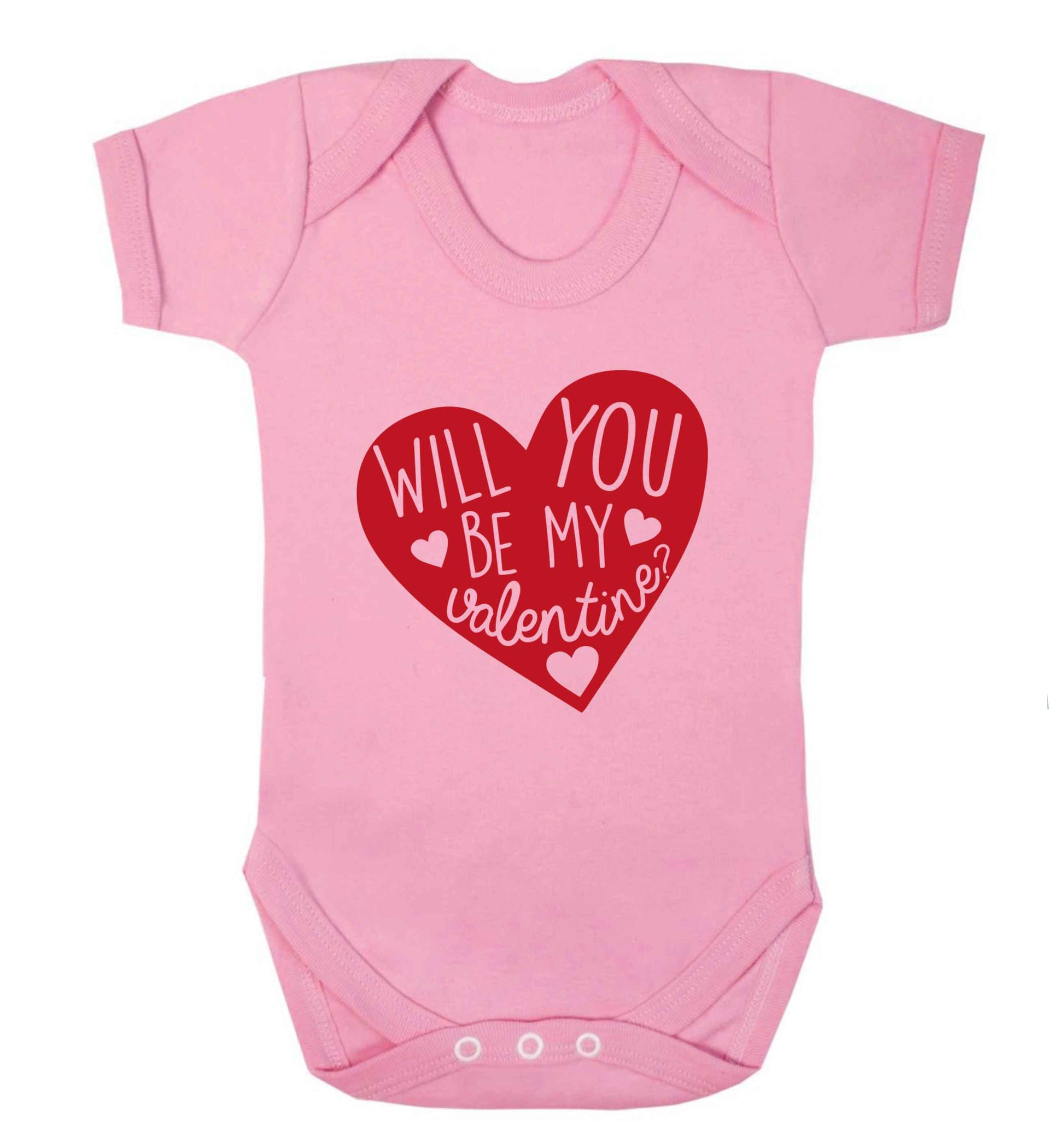 Will you be my valentine? baby vest pale pink 18-24 months