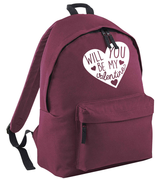 Will you be my valentine? black adults backpack