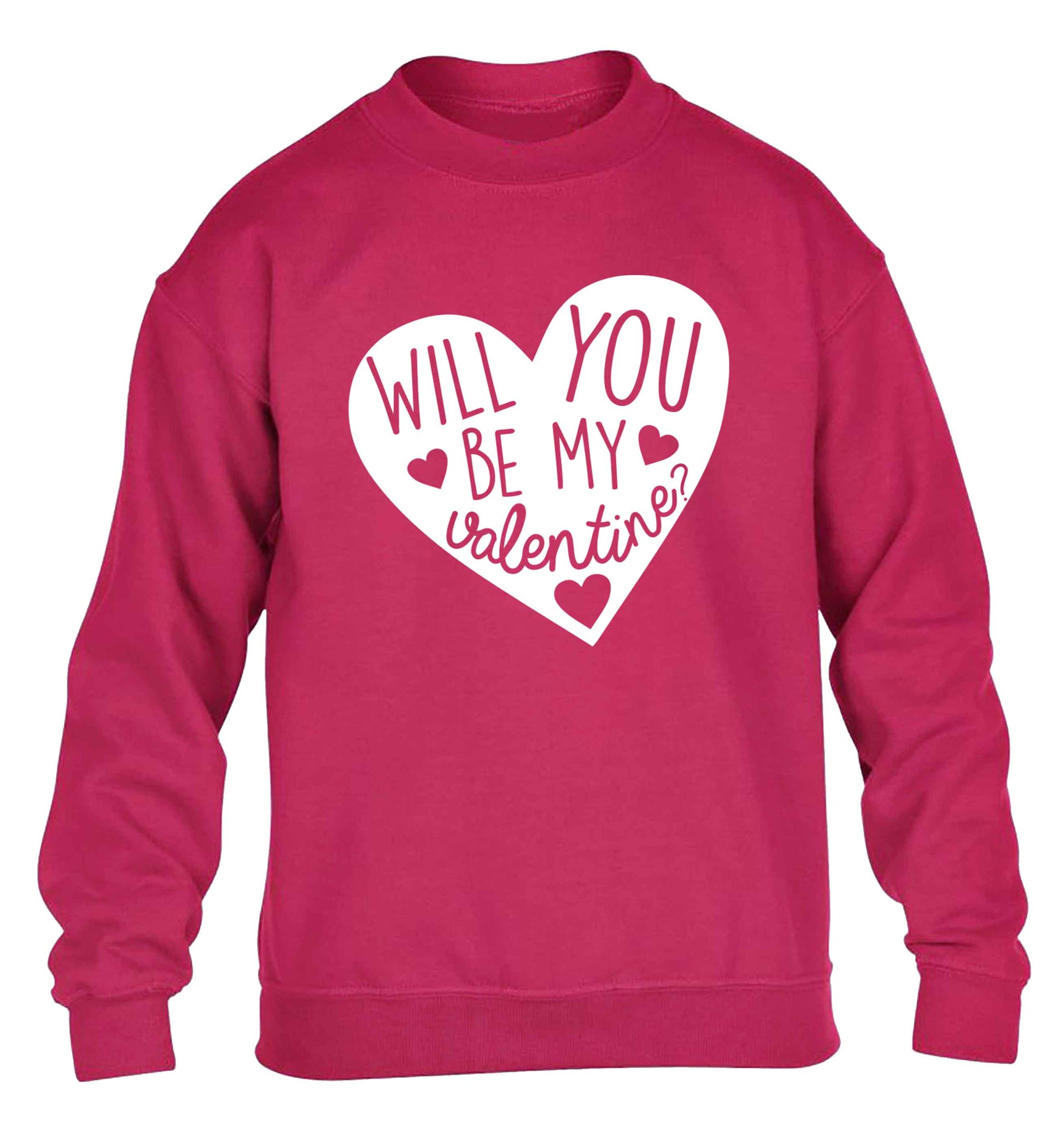 Will you be my valentine? children's pink sweater 12-13 Years