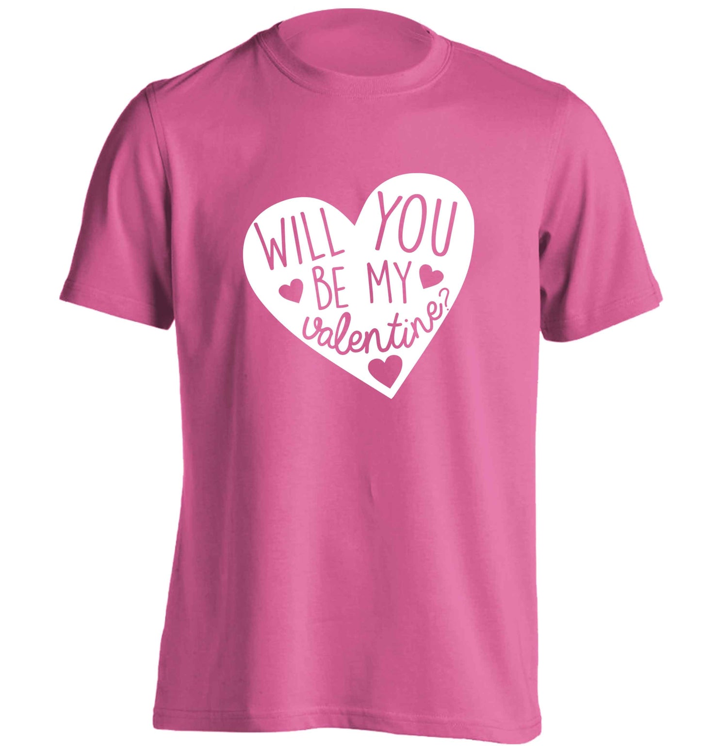 Will you be my valentine? adults unisex pink Tshirt 2XL