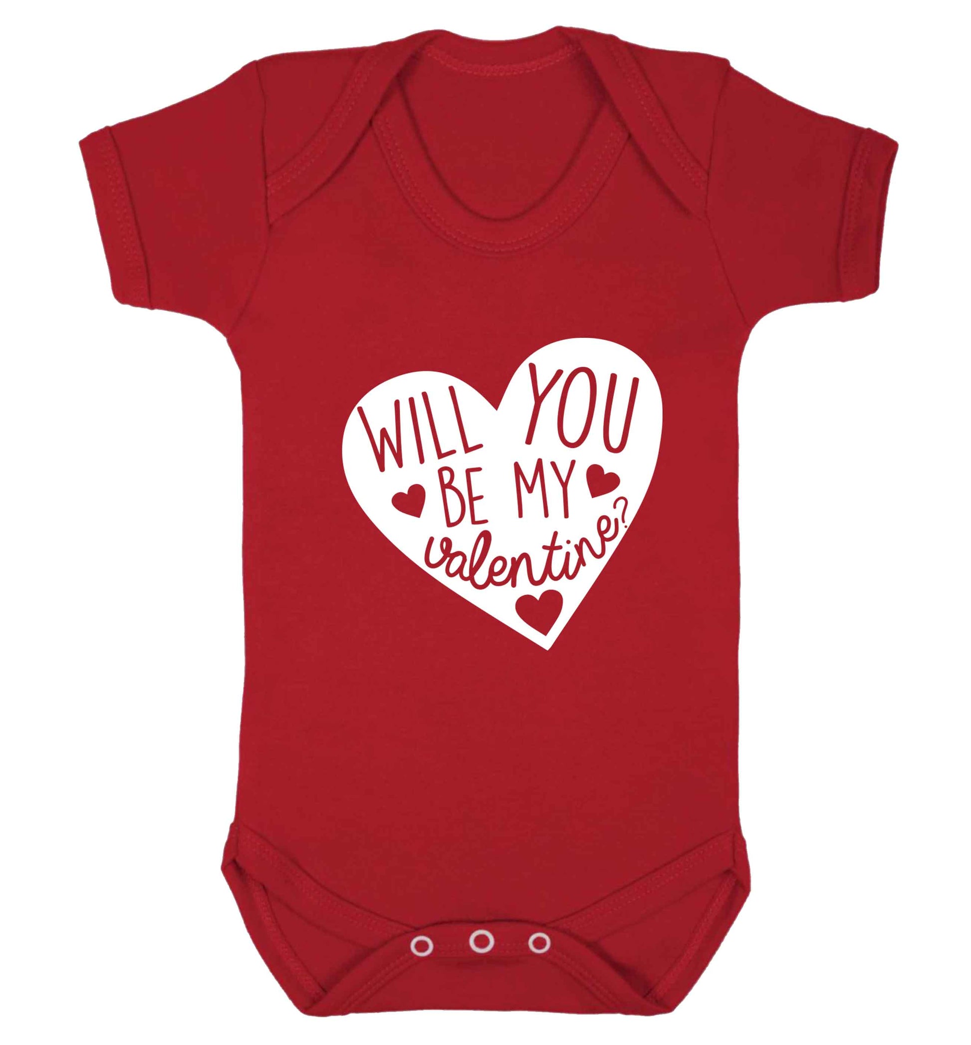 Will you be my valentine? baby vest red 18-24 months