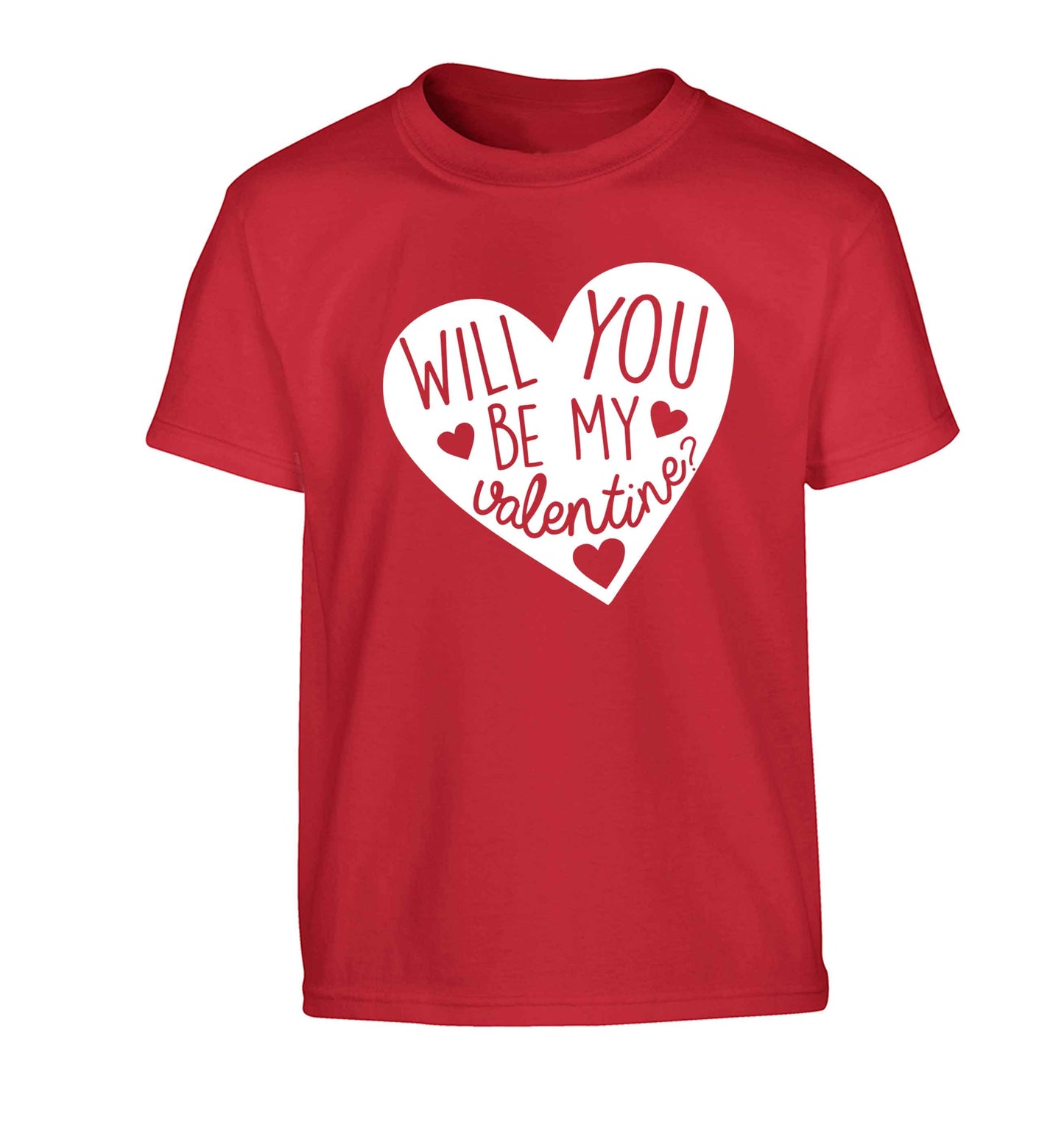 Will you be my valentine? Children's red Tshirt 12-13 Years
