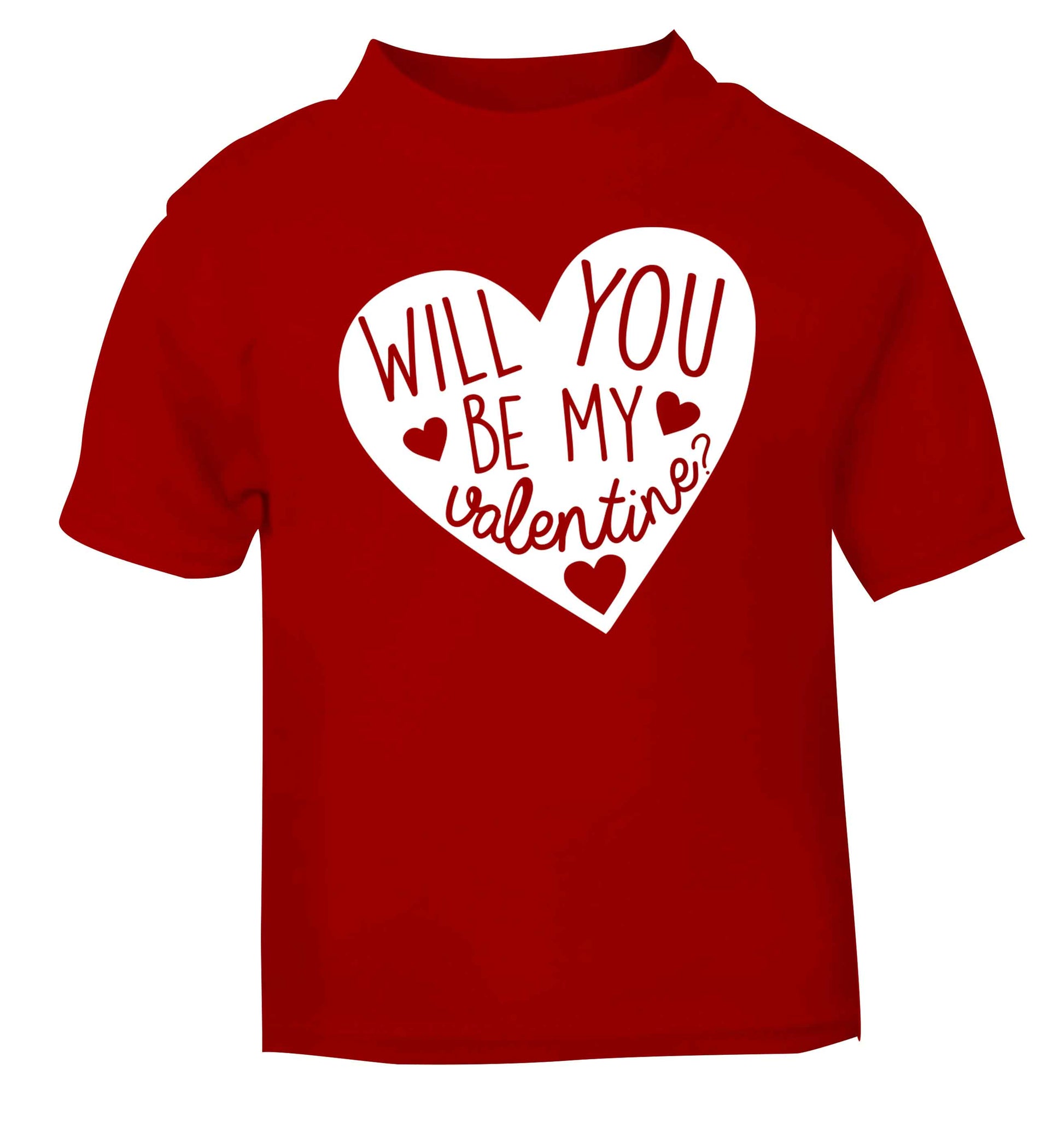 Will you be my valentine? red baby toddler Tshirt 2 Years