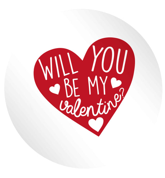 Will you be my valentine? 24 @ 45mm matt circle stickers