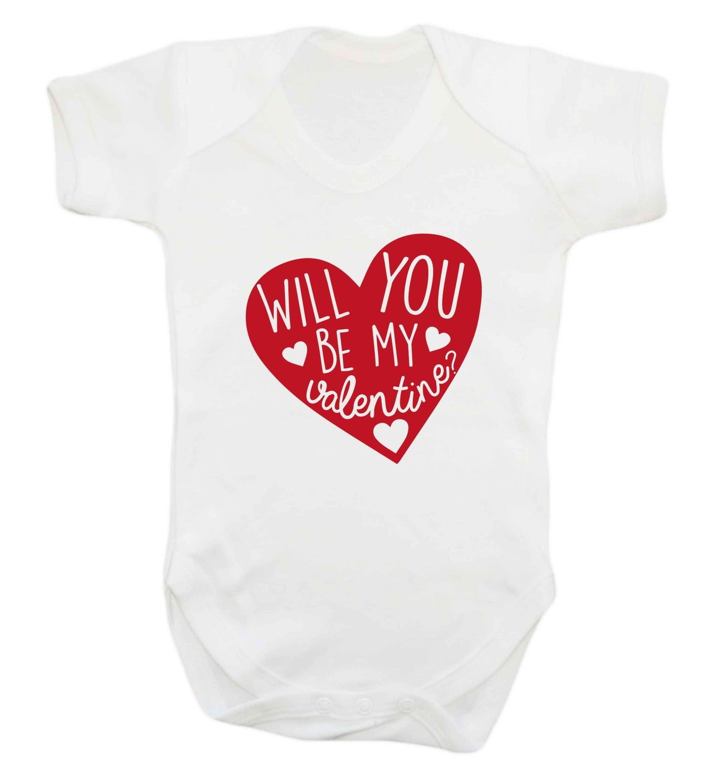 Will you be my valentine? baby vest white 18-24 months