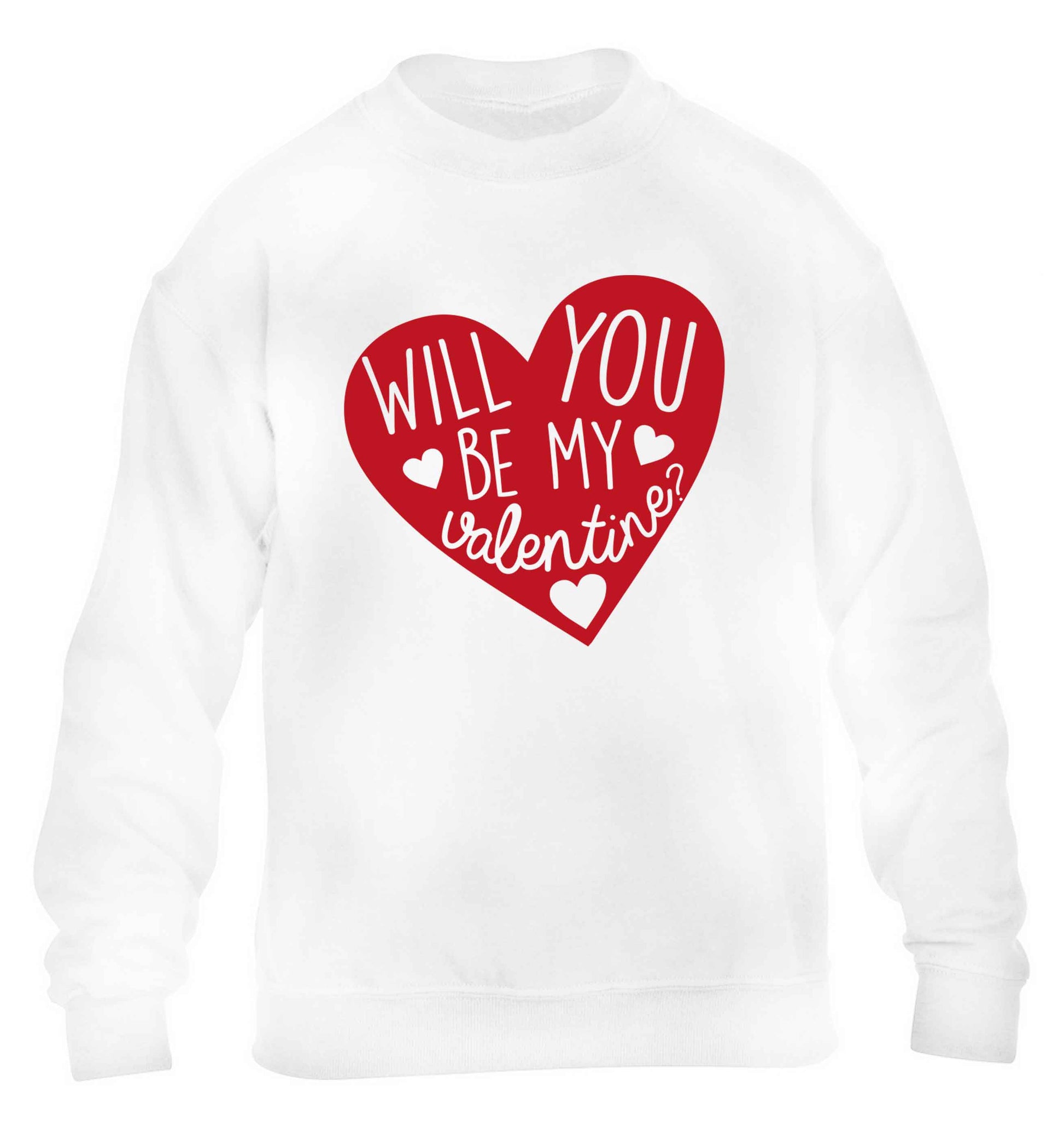 Will you be my valentine? children's white sweater 12-13 Years