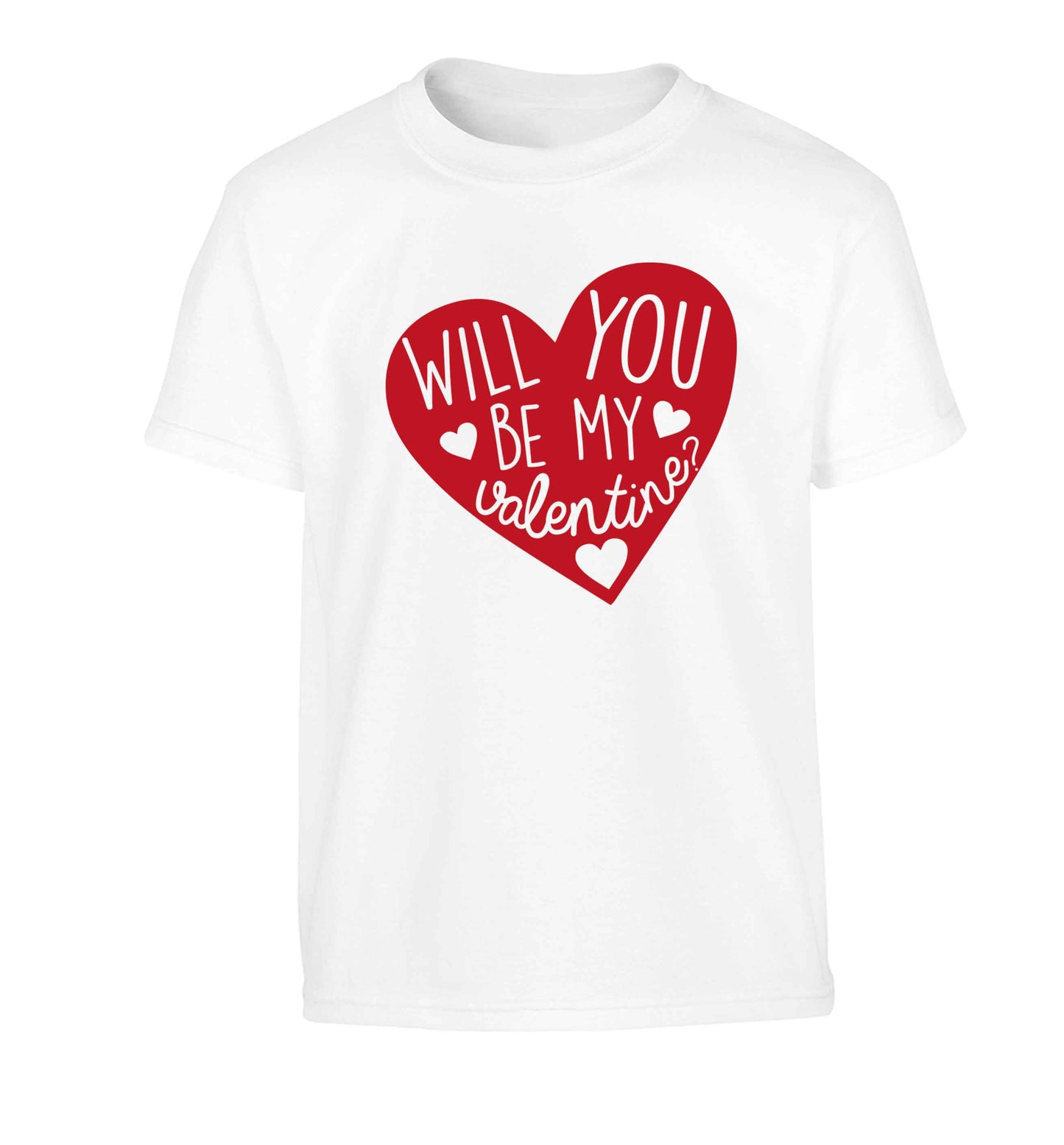 Will you be my valentine? Children's white Tshirt 12-13 Years