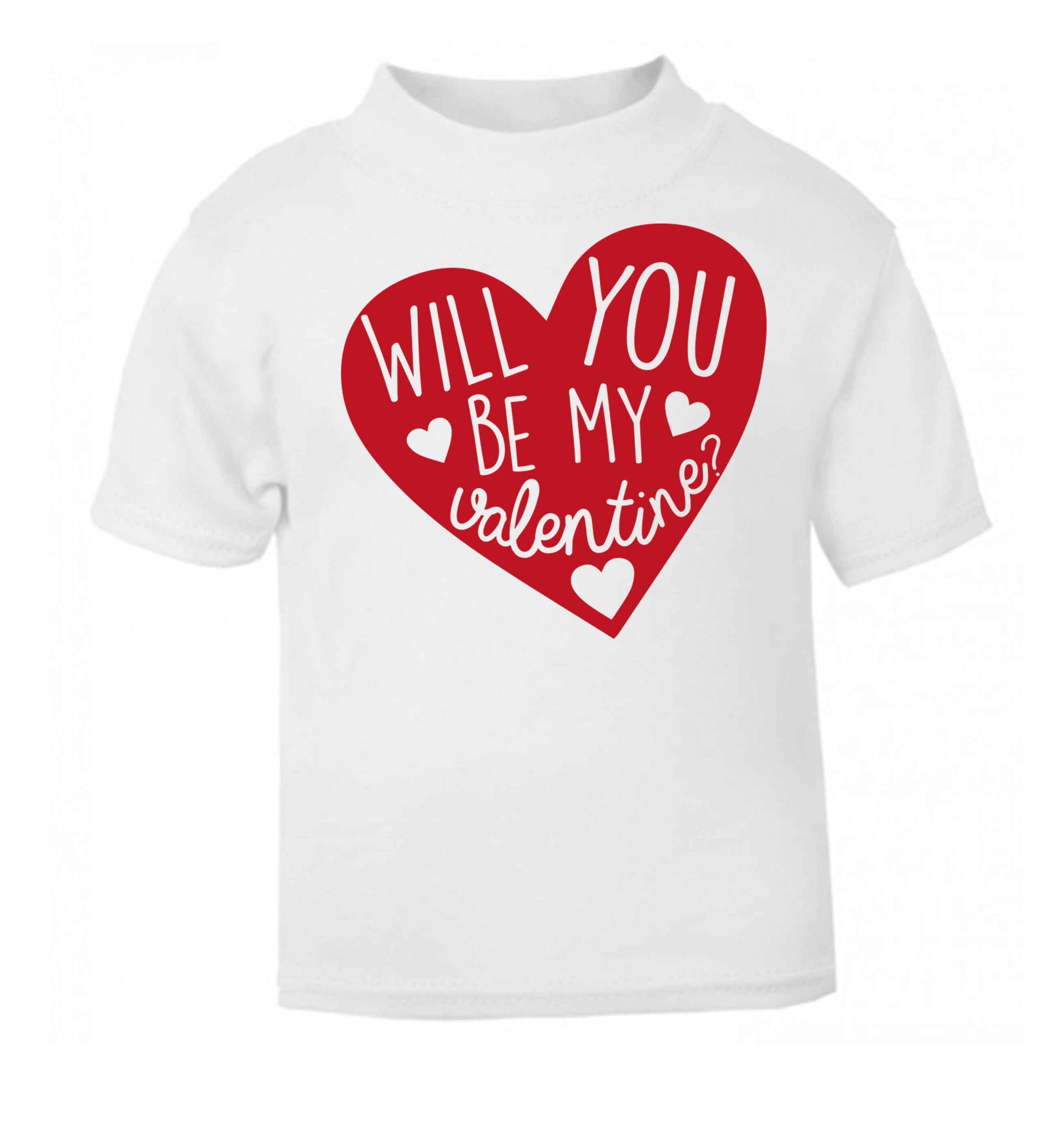 Will you be my valentine? white baby toddler Tshirt 2 Years