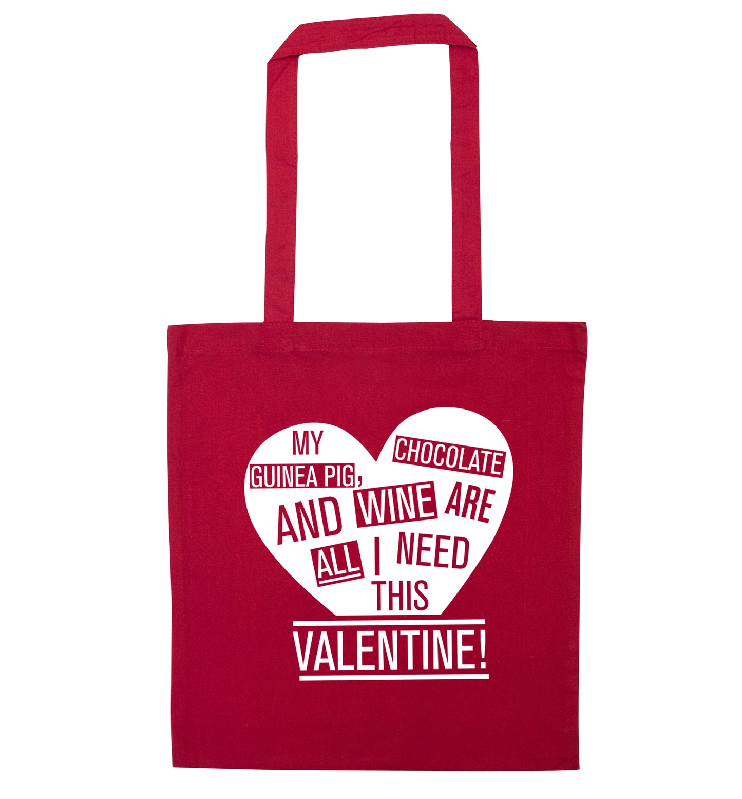 My guinea pig, chocolate and wine are all I need this valentine! red tote bag