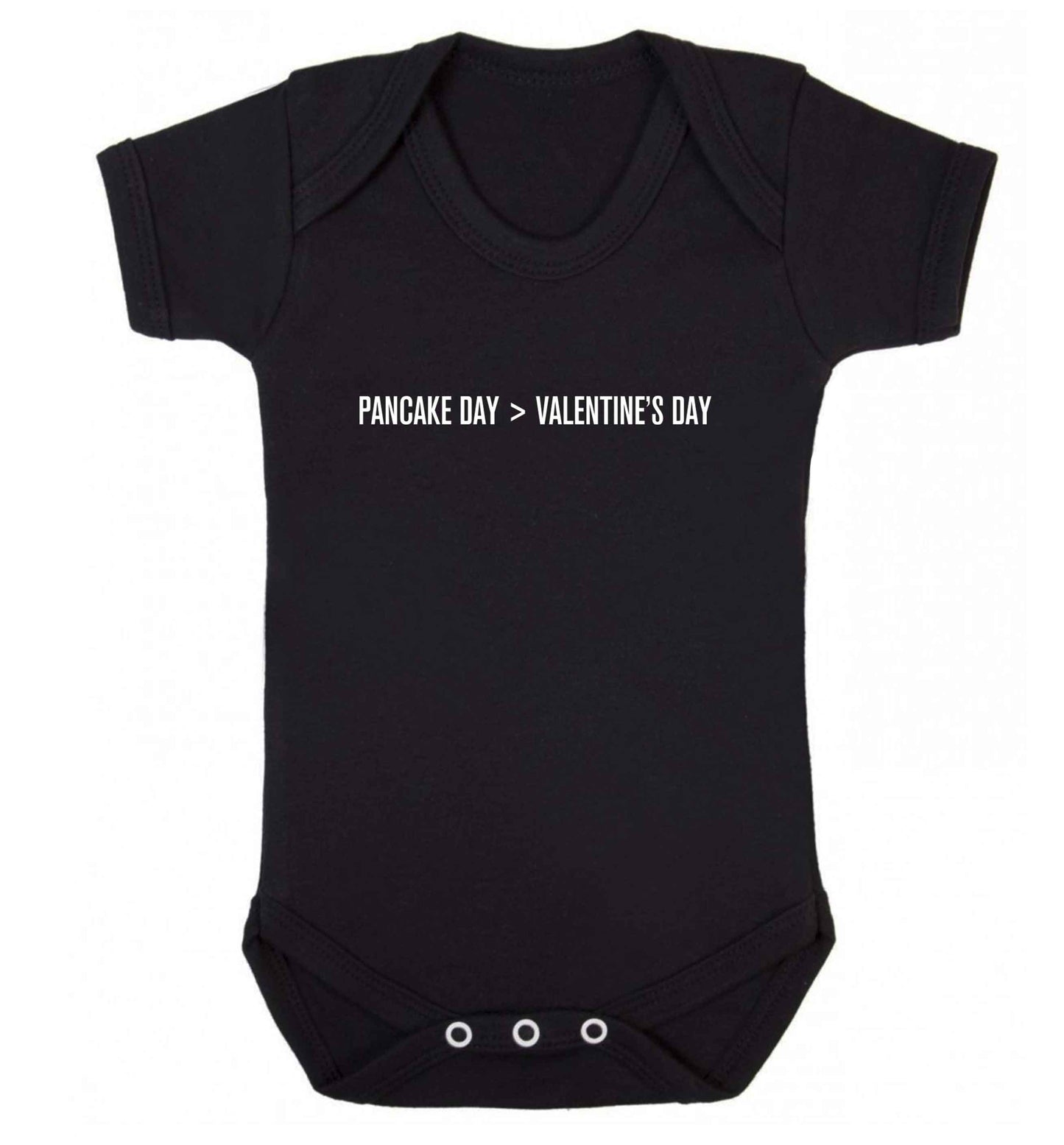 Pancake day > valentines day baby vest black 18-24 months