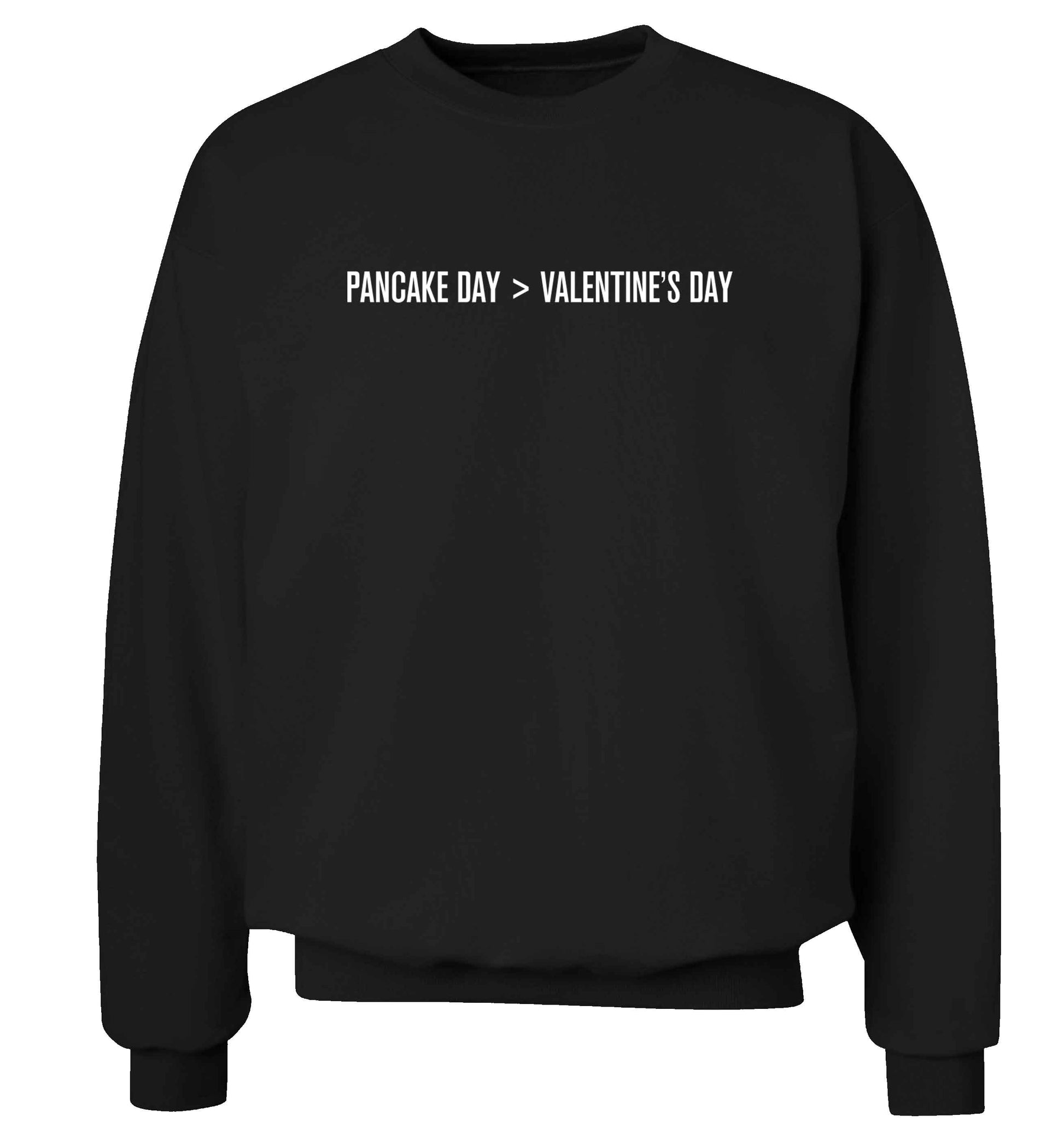 Pancake day > valentines day adult's unisex black sweater 2XL