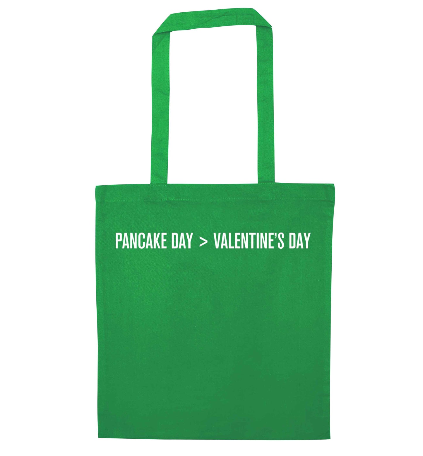 Pancake day > valentines day green tote bag