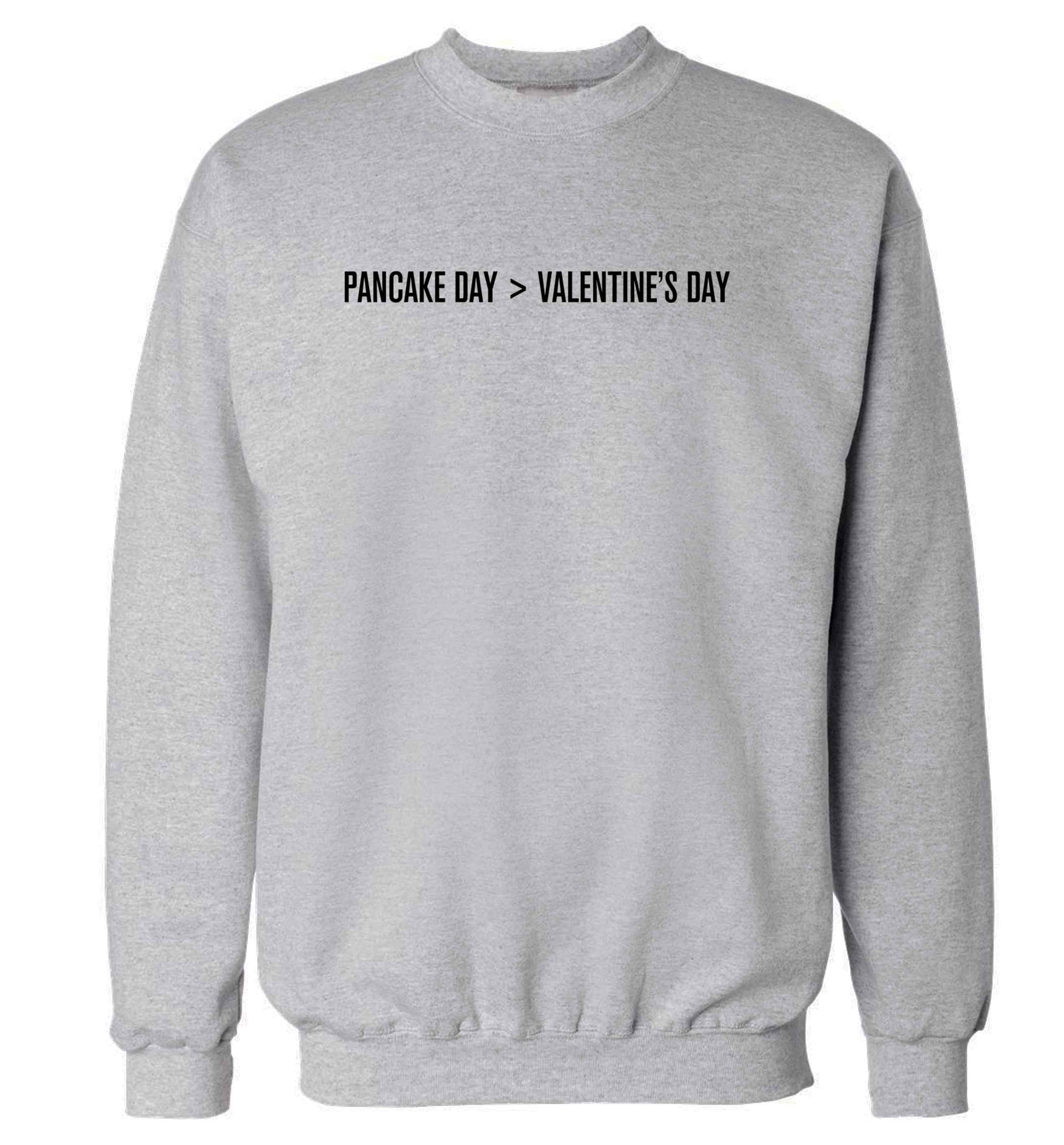 Pancake day > valentines day adult's unisex grey sweater 2XL