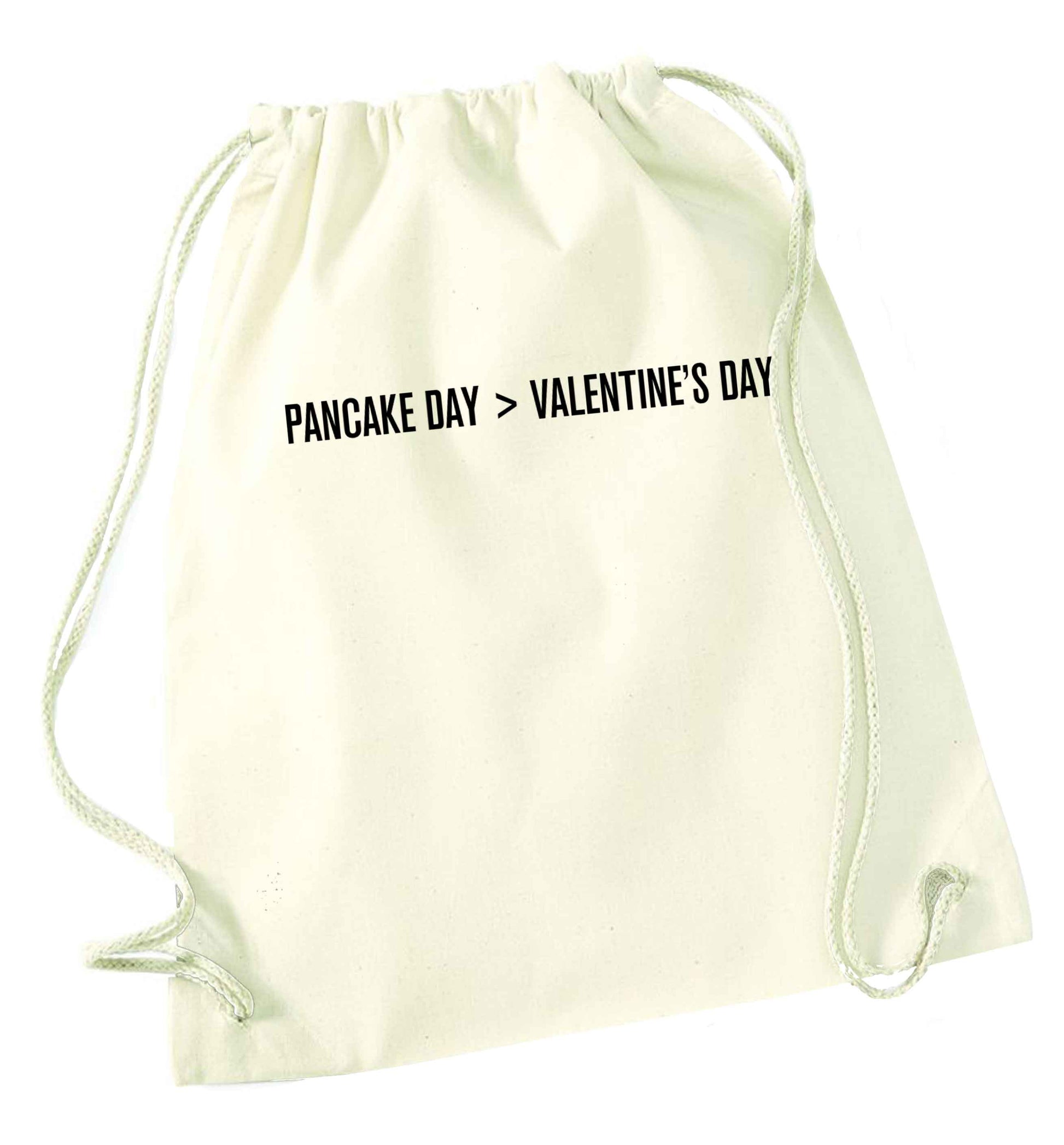Pancake day > valentines day natural drawstring bag