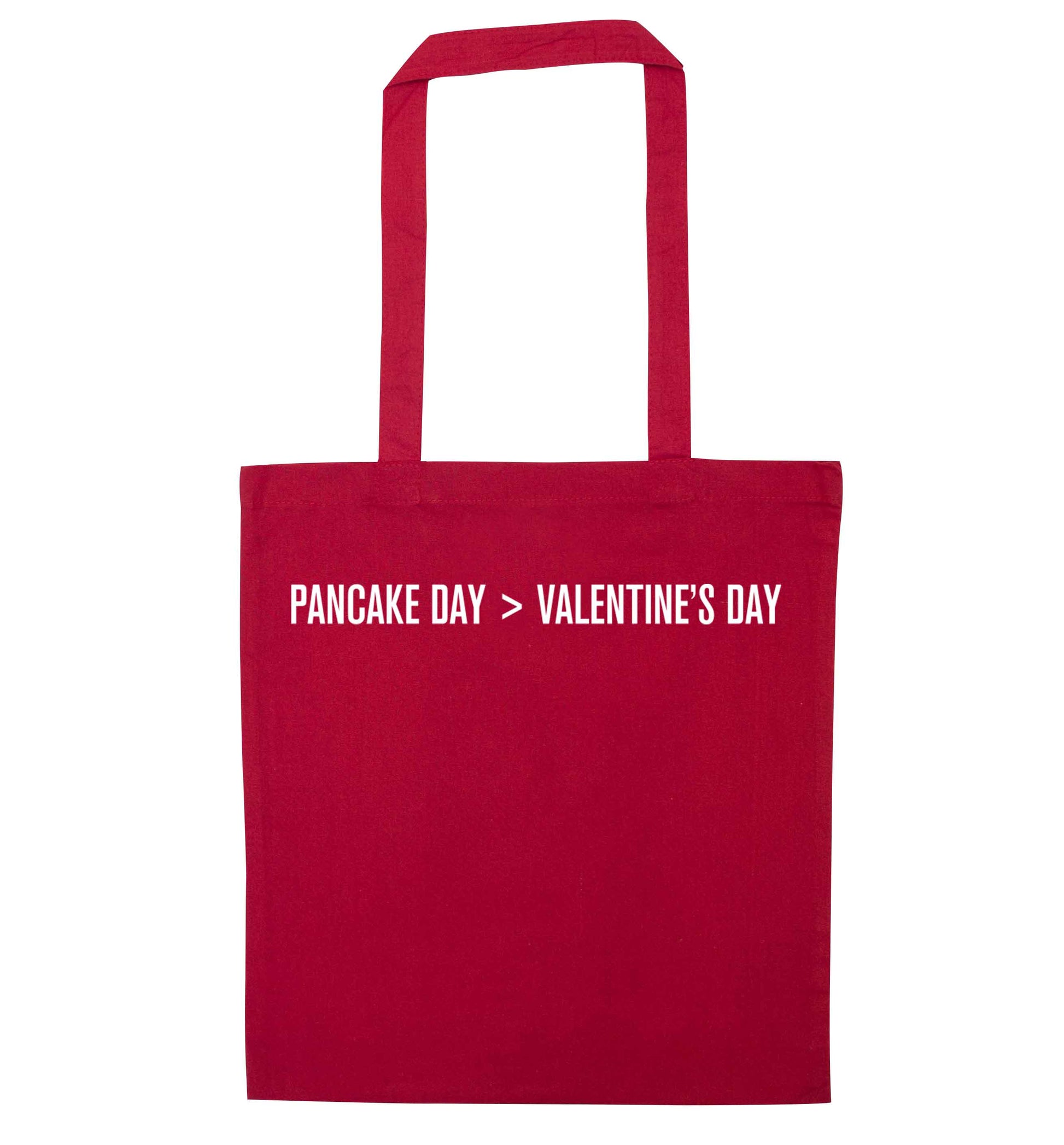 Pancake day > valentines day red tote bag