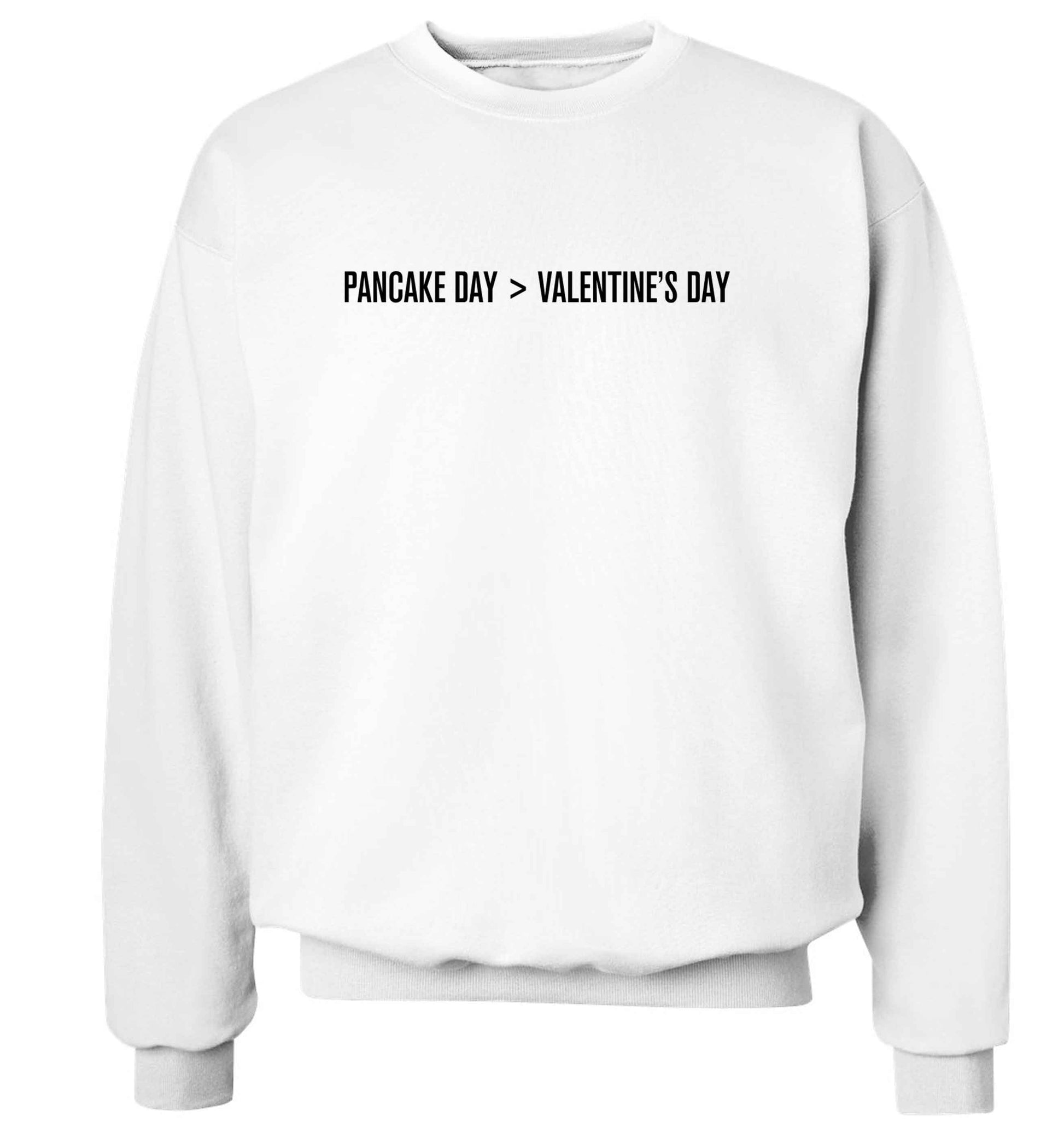 Pancake day > valentines day adult's unisex white sweater 2XL