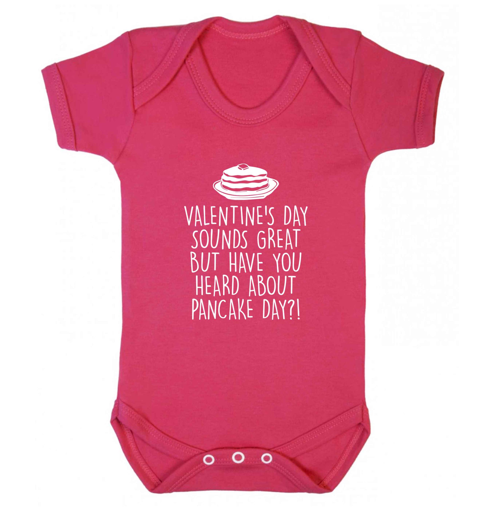 Valentine's day sounds great but have you heard about pancake day?! baby vest dark pink 18-24 months