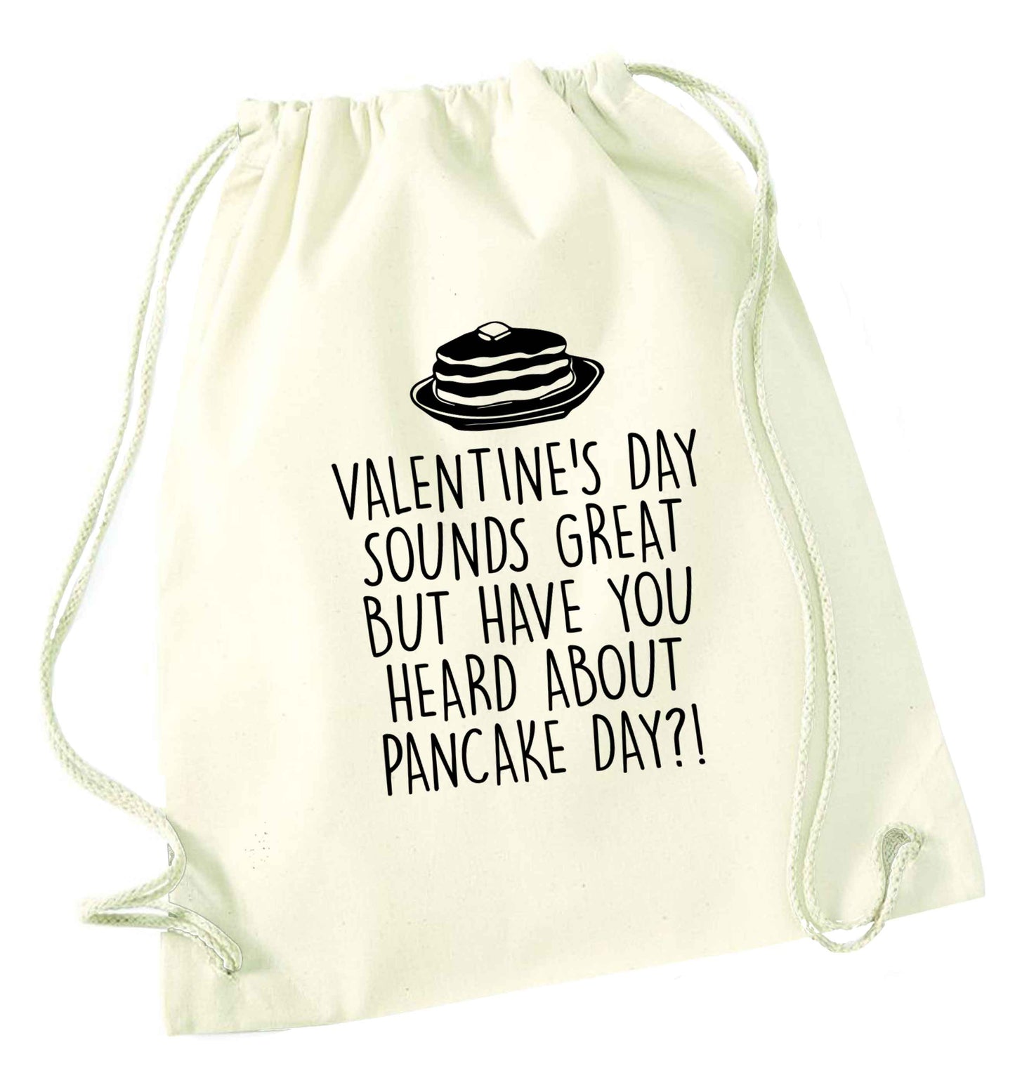 Valentine's day sounds great but have you heard about pancake day?! natural drawstring bag
