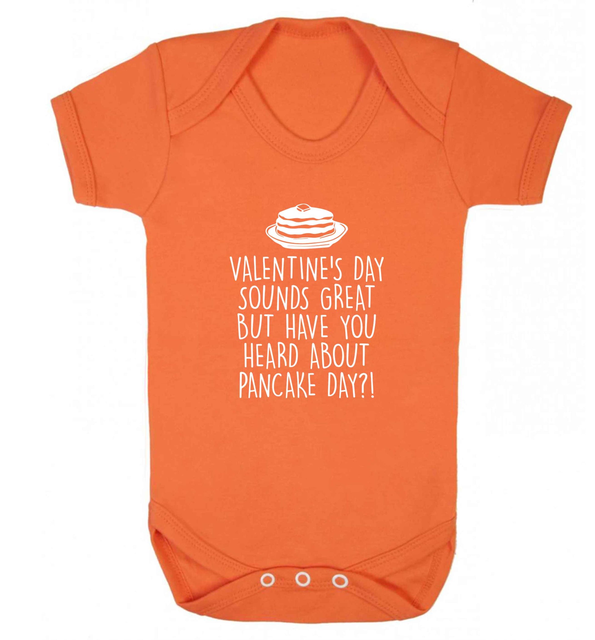 Valentine's day sounds great but have you heard about pancake day?! baby vest orange 18-24 months