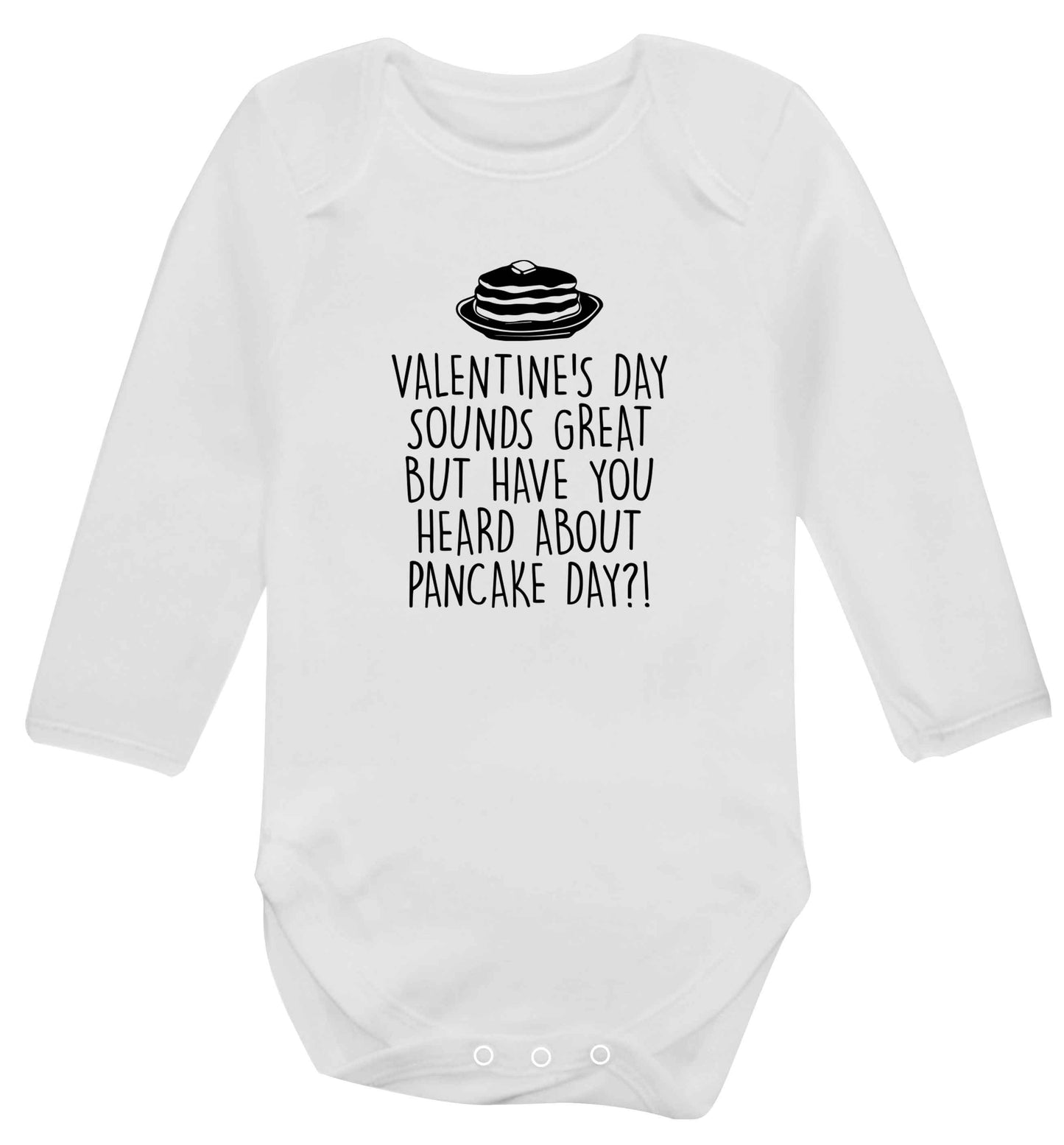 Valentine's day sounds great but have you heard about pancake day?! baby vest long sleeved white 6-12 months
