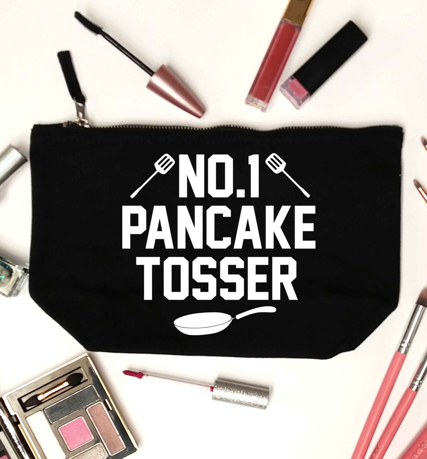 No.1 Pancake tosser black makeup bag