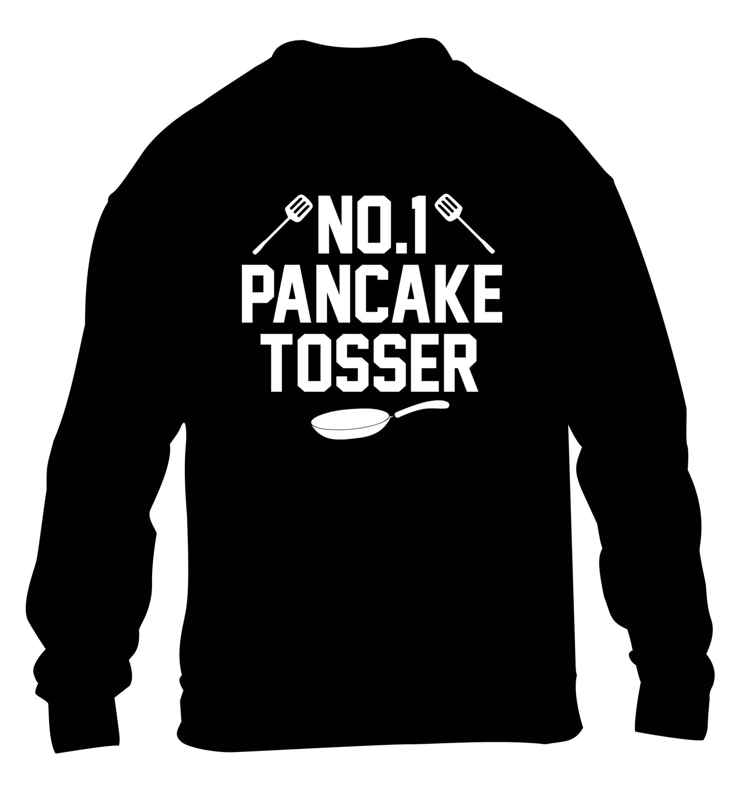 No.1 Pancake tosser children's black sweater 12-13 Years