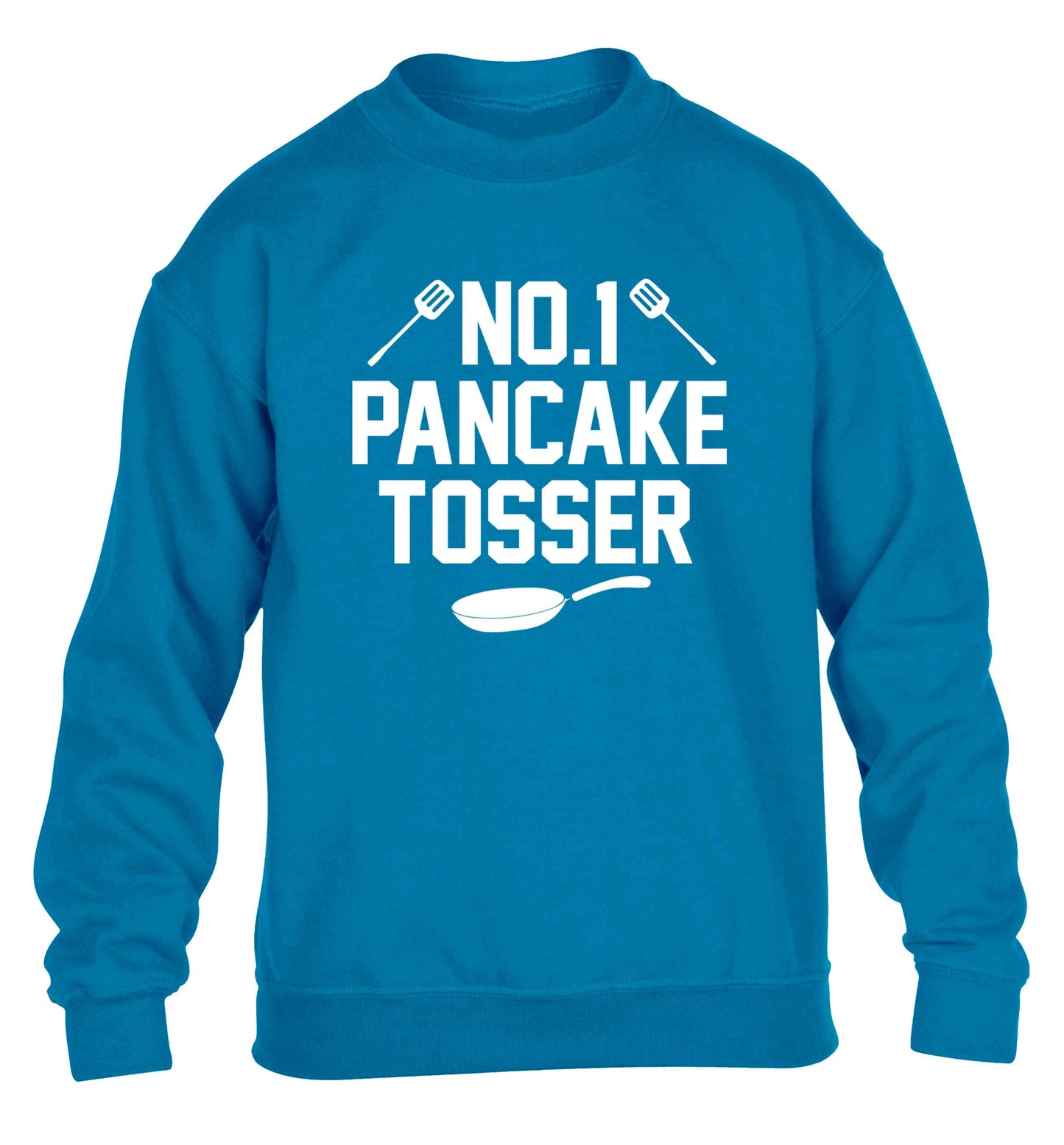 No.1 Pancake tosser children's blue sweater 12-13 Years
