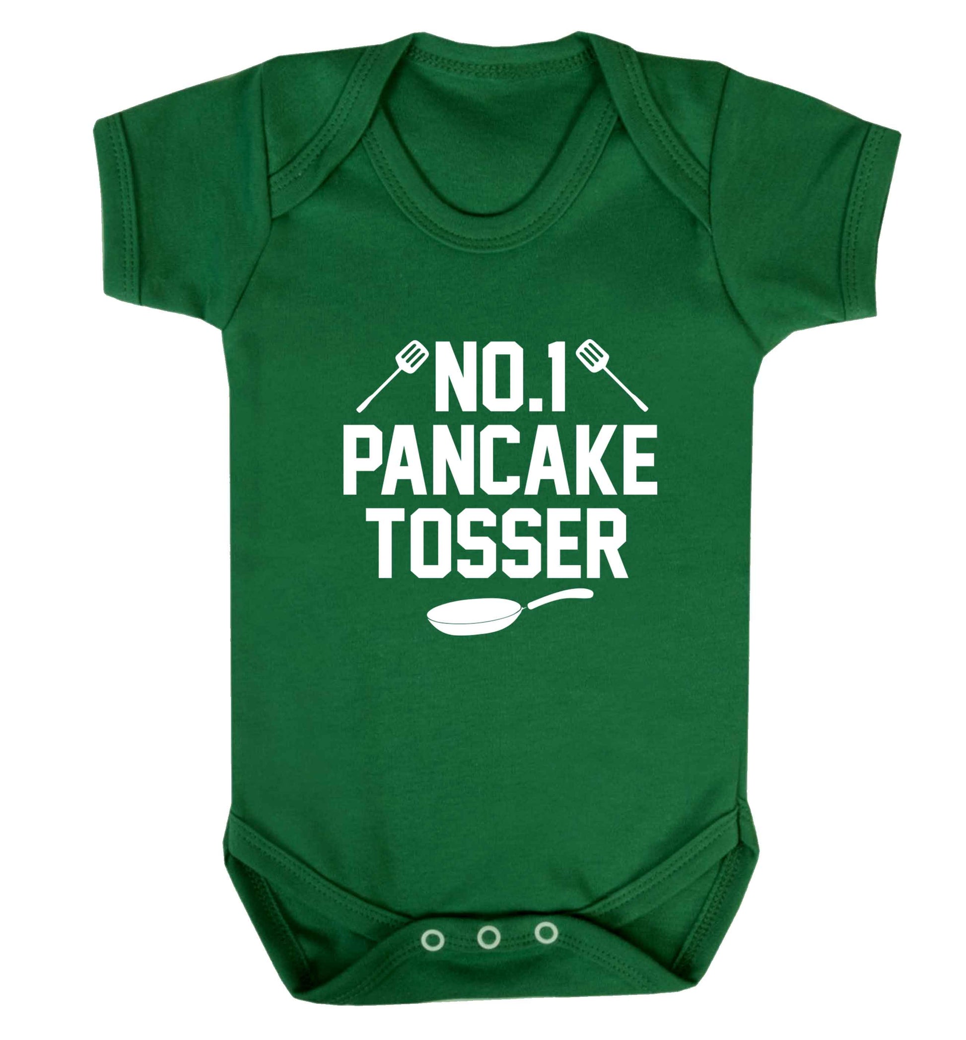 No.1 Pancake tosser baby vest green 18-24 months