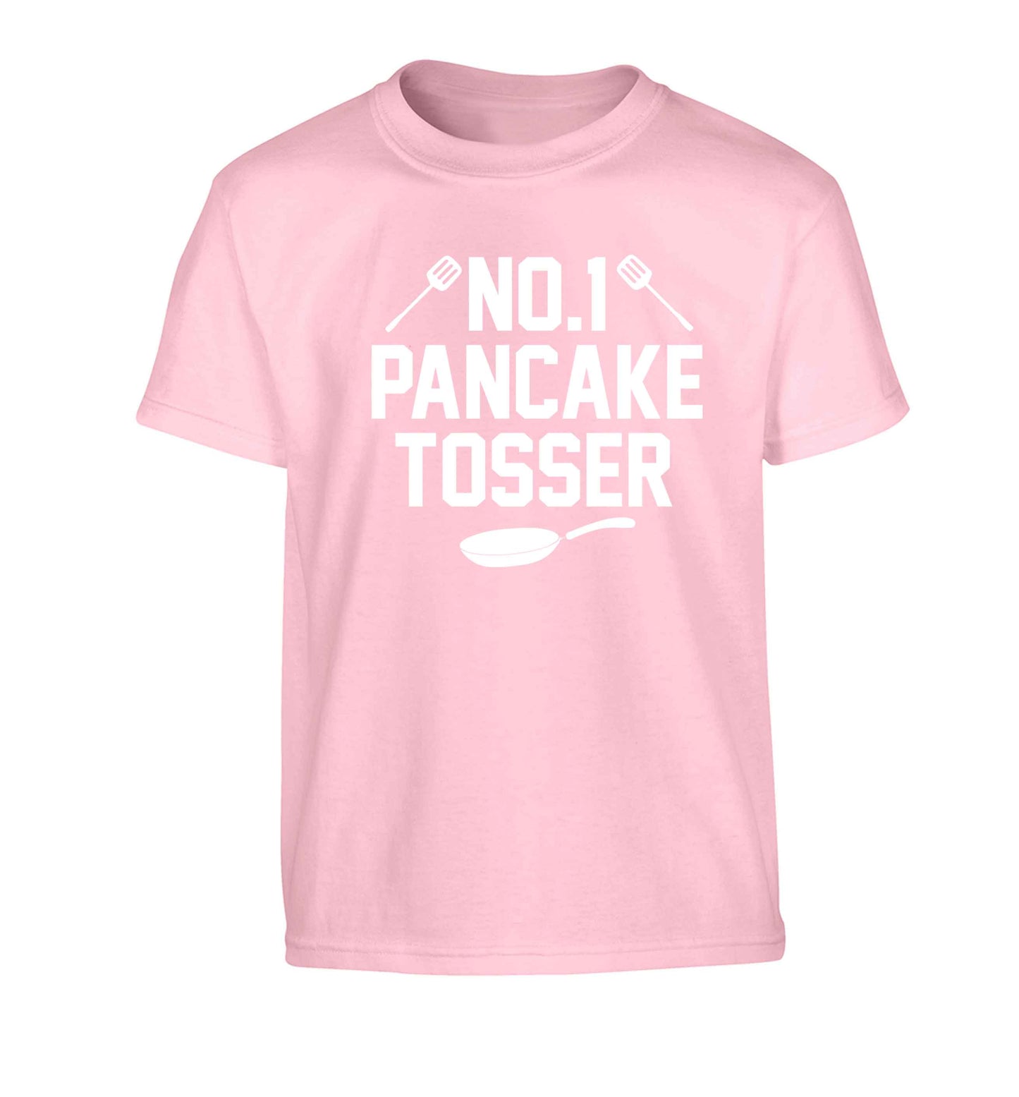 No.1 Pancake tosser Children's light pink Tshirt 12-13 Years