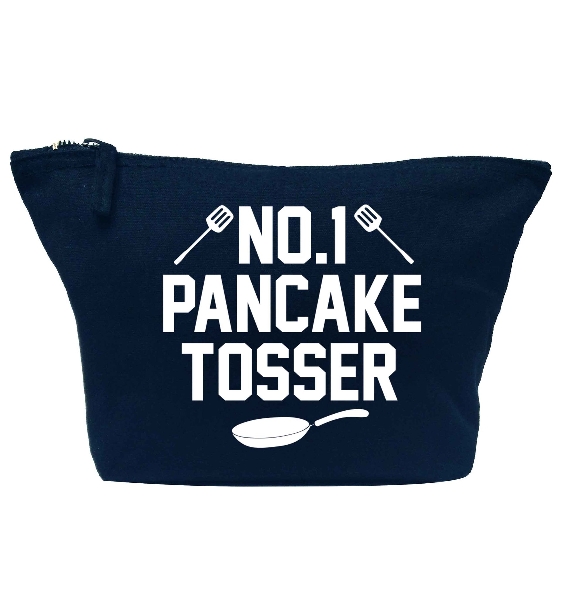 No.1 Pancake tosser navy makeup bag