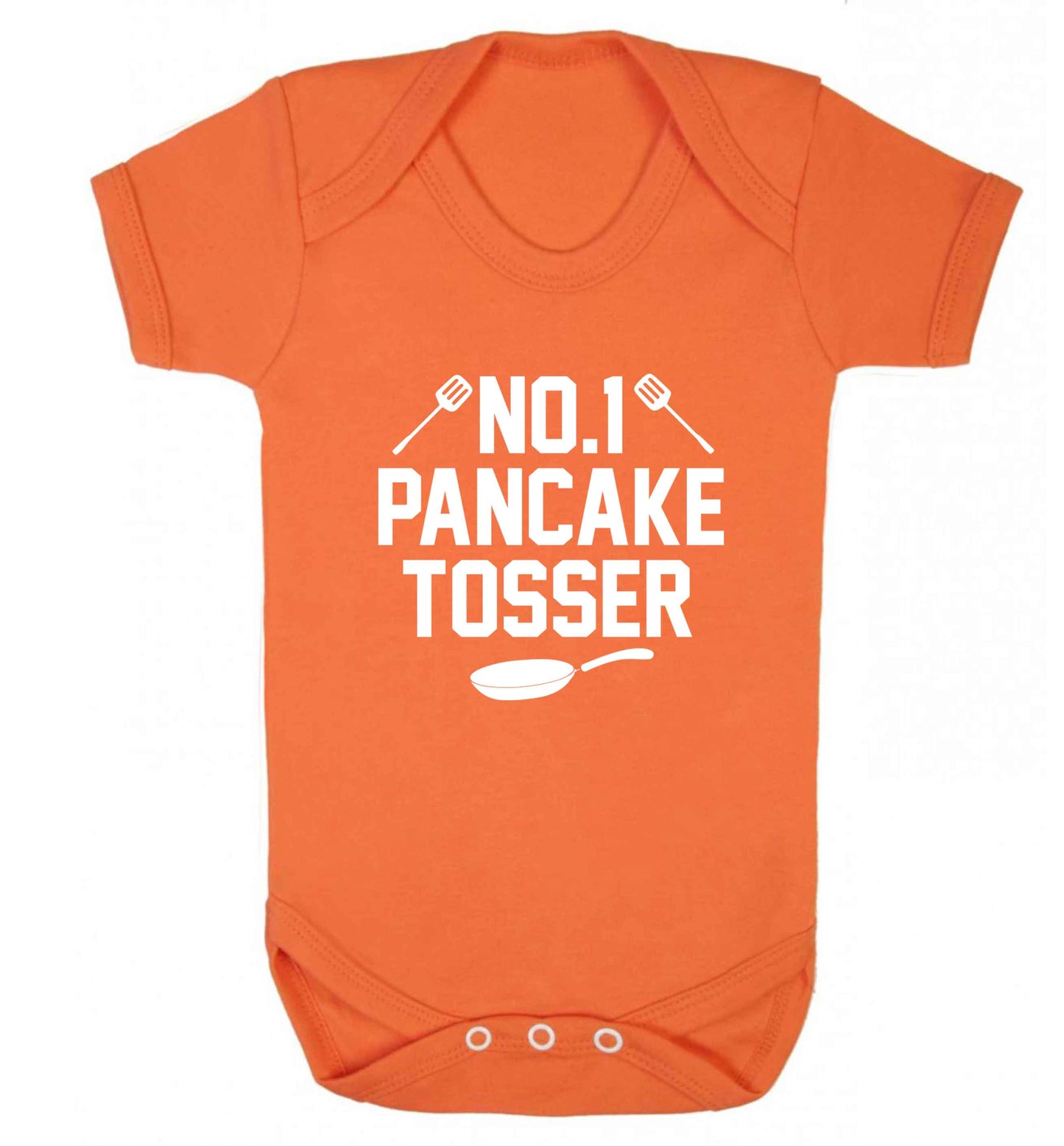 No.1 Pancake tosser baby vest orange 18-24 months