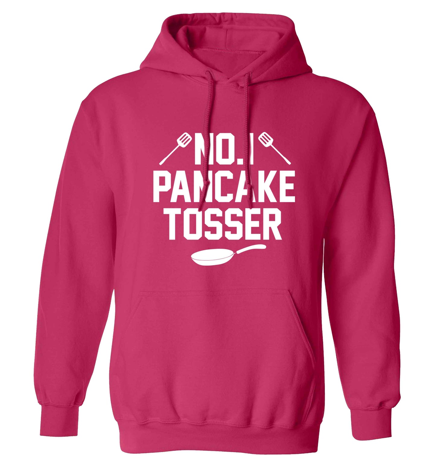 No.1 Pancake tosser adults unisex pink hoodie 2XL