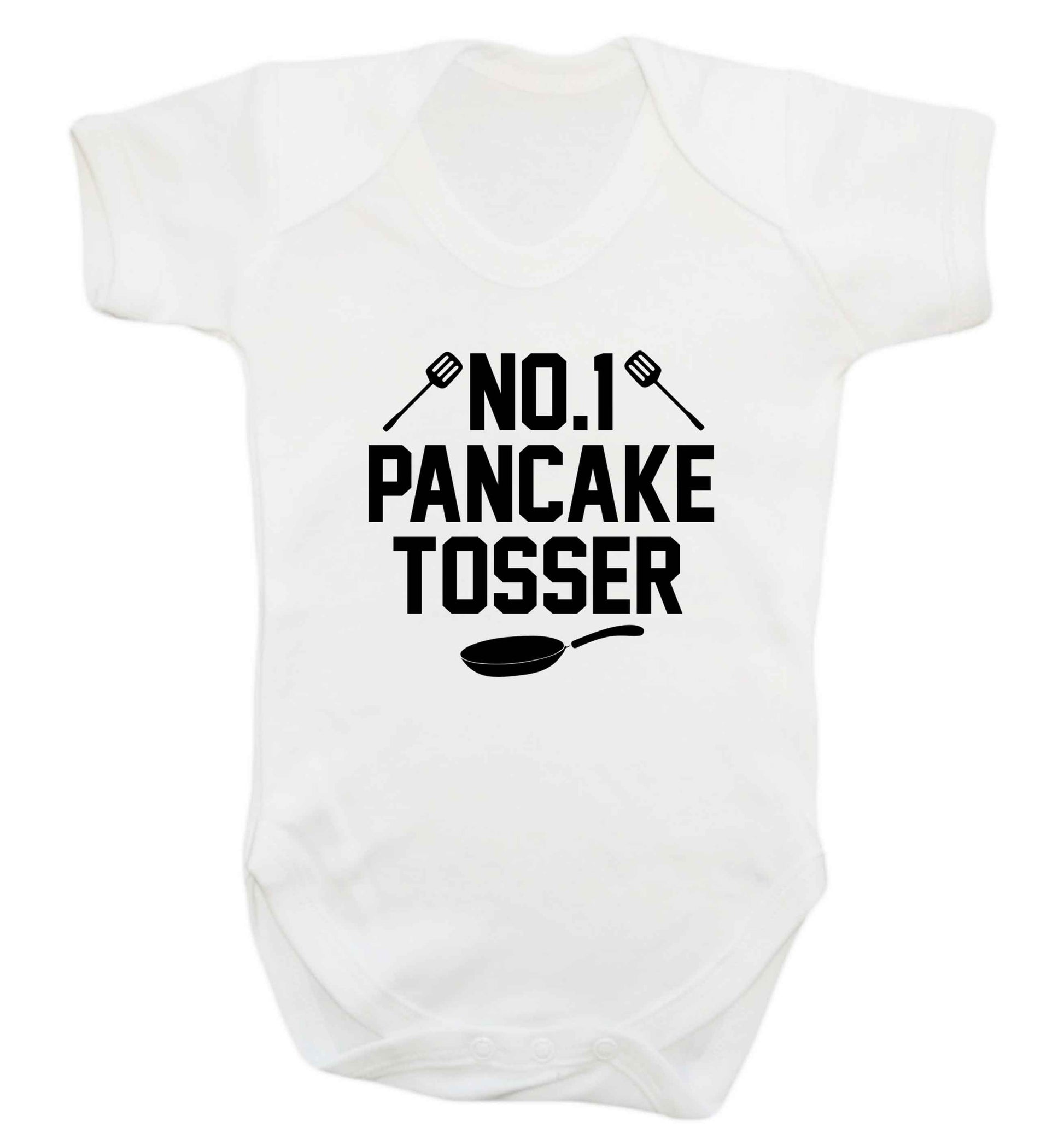 No.1 Pancake tosser baby vest white 18-24 months